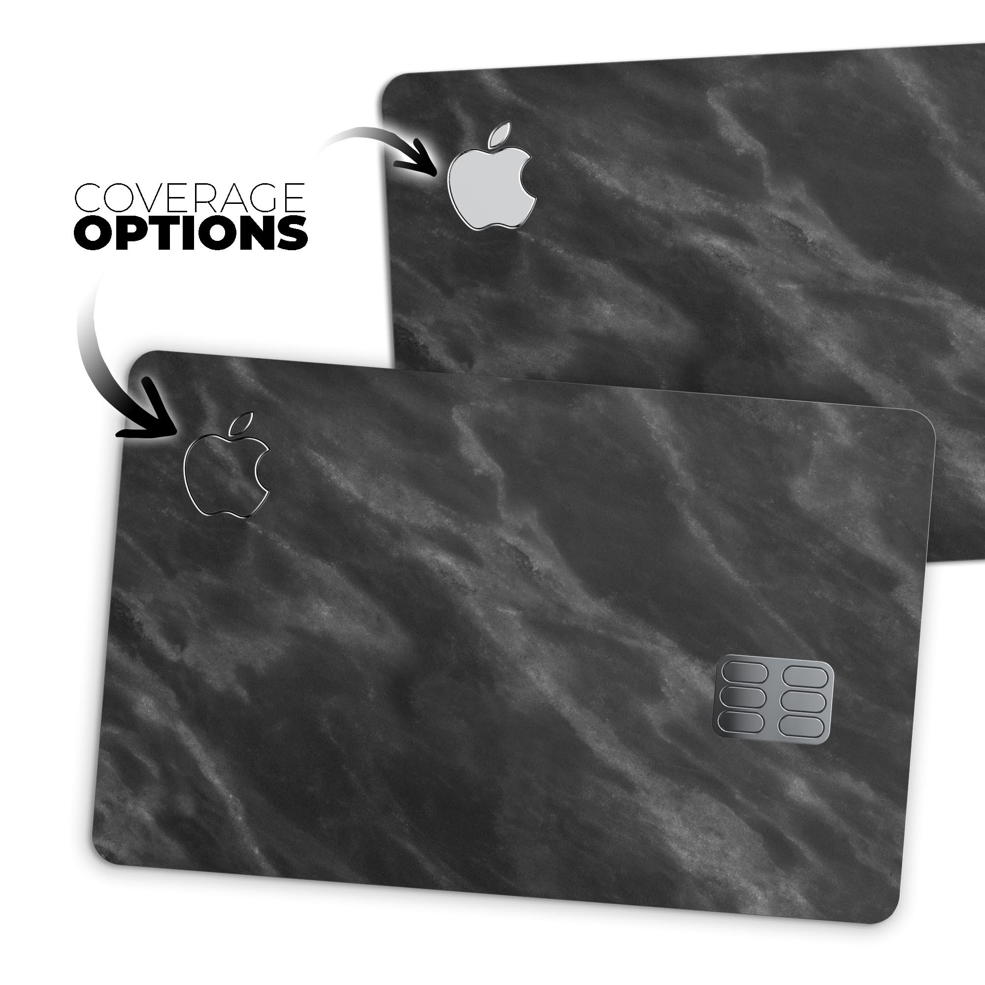 Black Marble Surface decal skin for Apple Card, showcasing premium design and protective features.