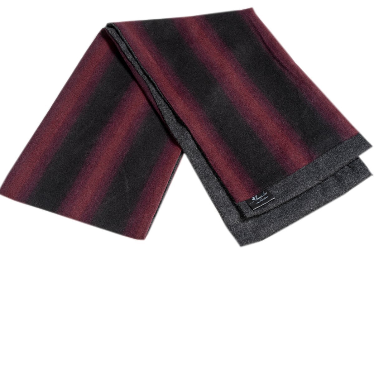A stylish Black & Red Men's Wool Scarf made from silk and suede, perfect for winter wear.