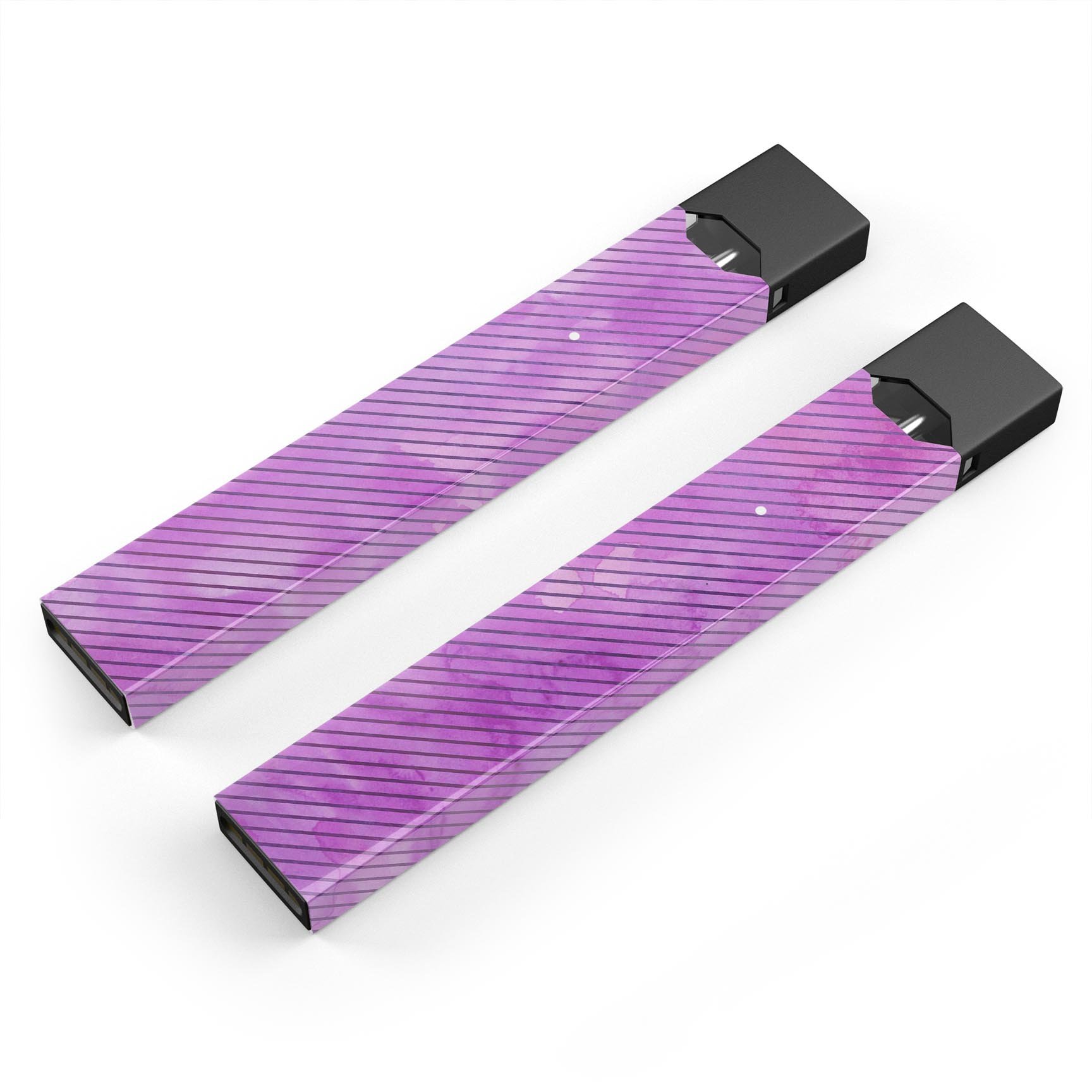 Black Slanted Lines of Purple Clouds decal skin for JUUL vaping device, showcasing vibrant colors and sleek design.