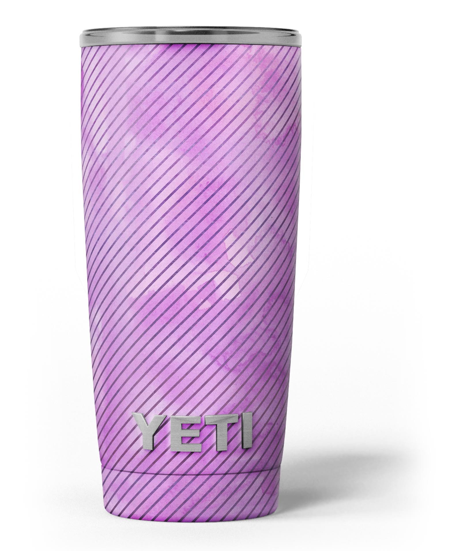 Black Slanted Lines of Purple Clouds skin decal vinyl wrap kit for Yeti Coolers, showcasing a stylish design and premium quality.