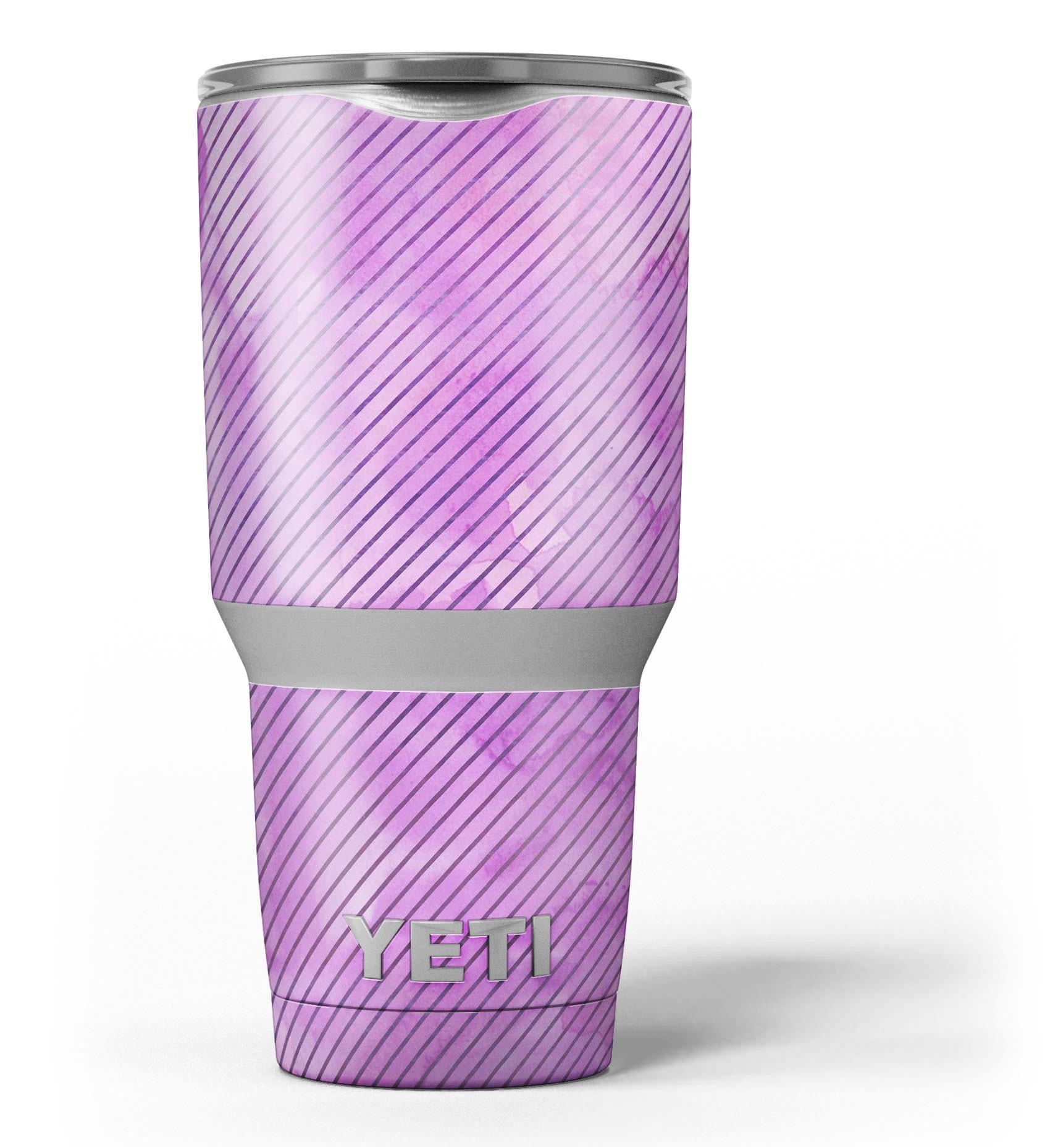 Black Slanted Lines of Purple Clouds skin decal vinyl wrap kit for Yeti Coolers, showcasing a stylish design and premium quality.