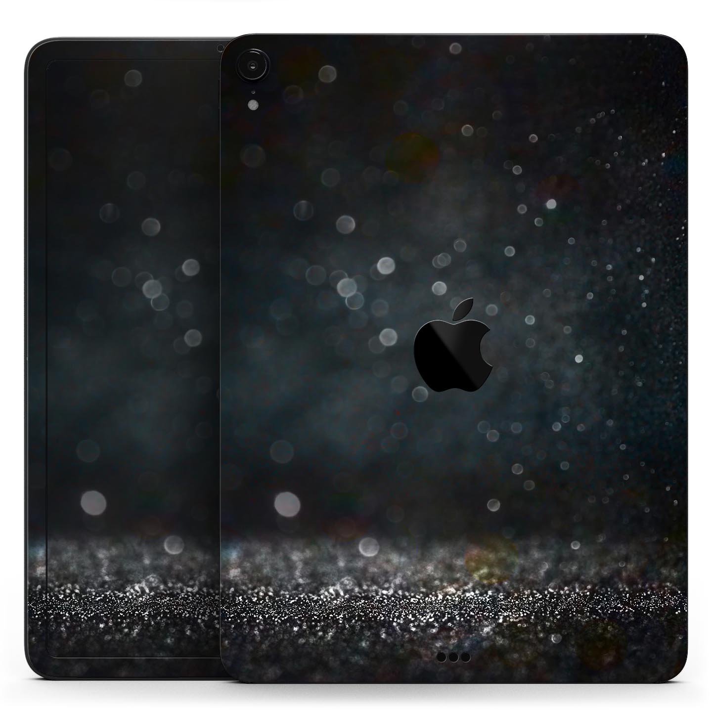 Black Unfocused Glowing Shimmer skin decal for Apple devices, showcasing its sleek design and premium finish.