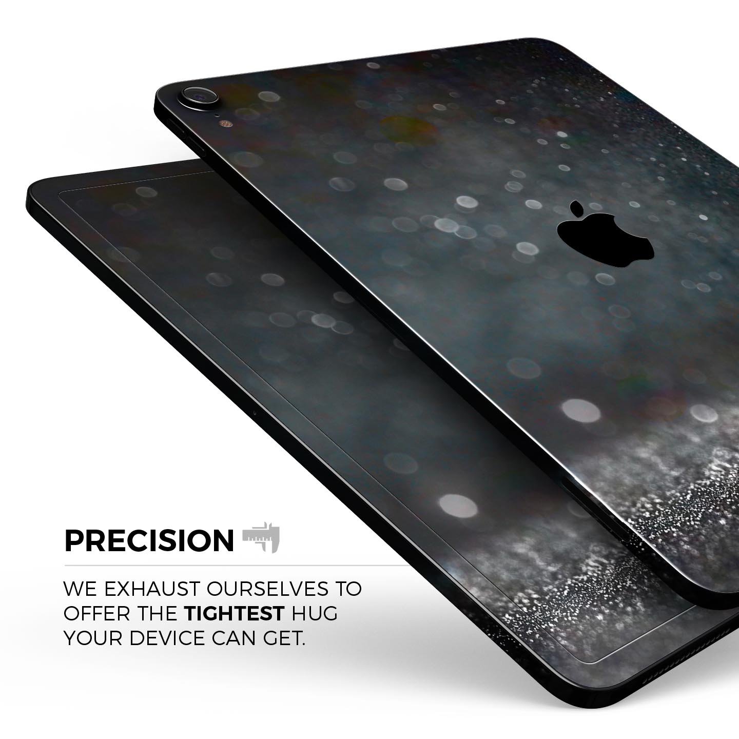 Black Unfocused Glowing Shimmer skin decal for Apple devices, showcasing its sleek design and premium finish.