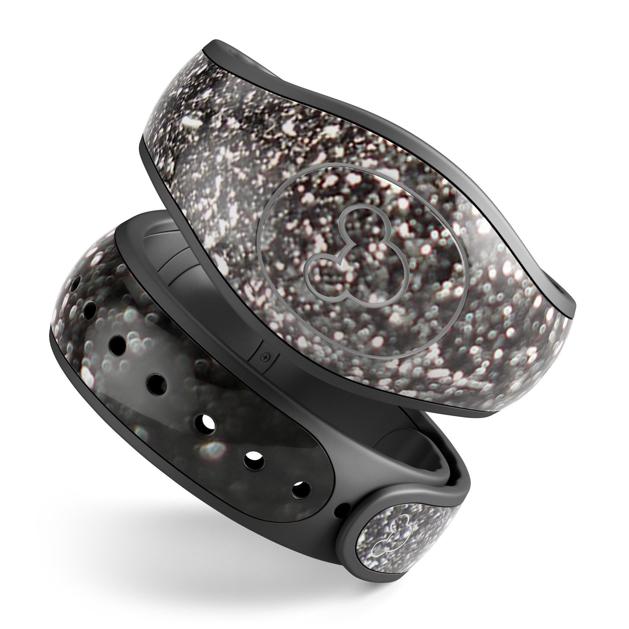 Black Unfocused Sparkle decal skin wrap kit for Disney Magic Band, showcasing a stylish design and high-quality finish.