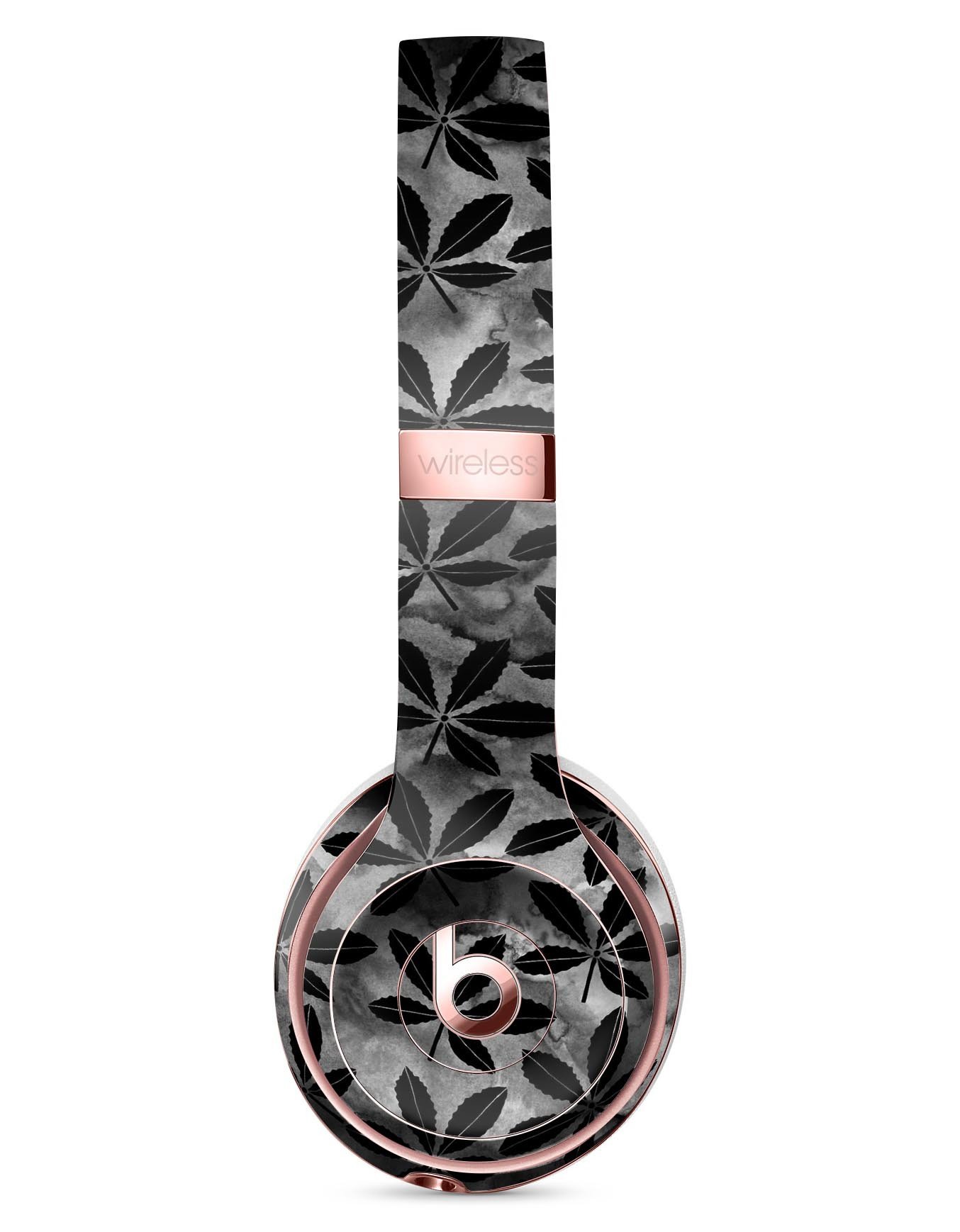 Black Watercolor Holly Full-Body Skin Kit for Beats by Dre Solo 3, showcasing a stylish design that protects headphones.