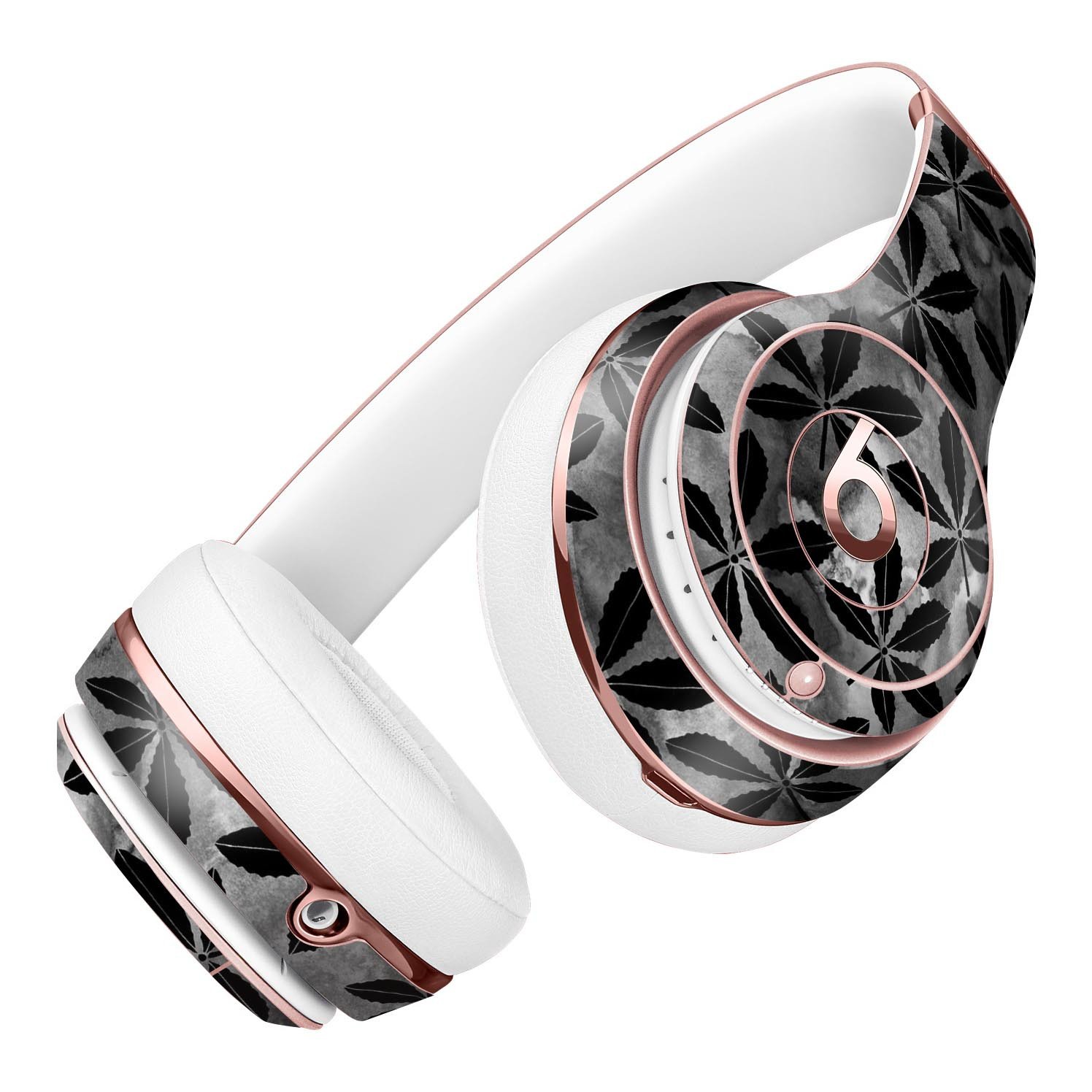 Black Watercolor Holly Full-Body Skin Kit for Beats by Dre Solo 3, showcasing a stylish design that protects headphones.