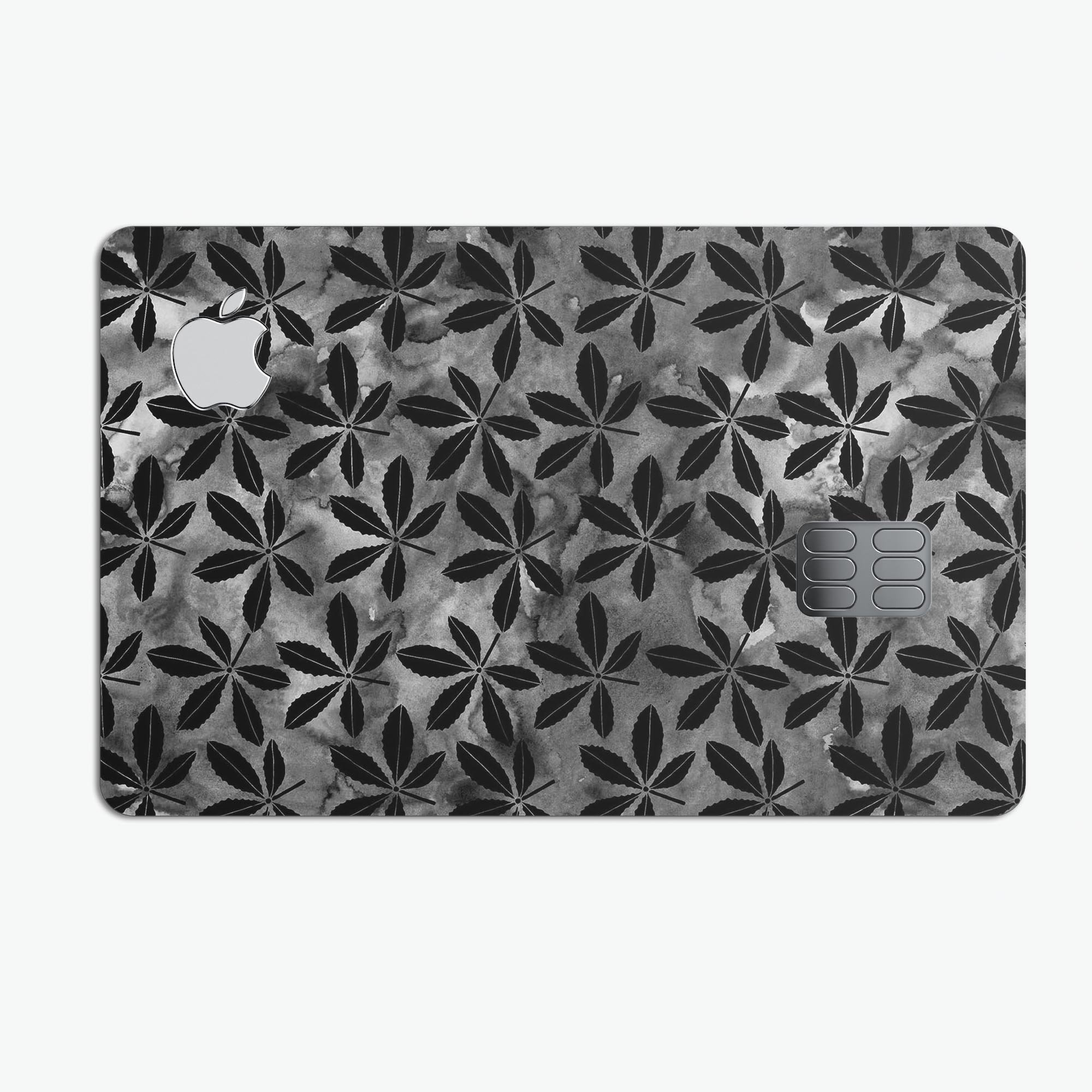 Black Watercolor Holly decal skin for Apple Card, showcasing a vibrant watercolor design with premium vinyl finish.