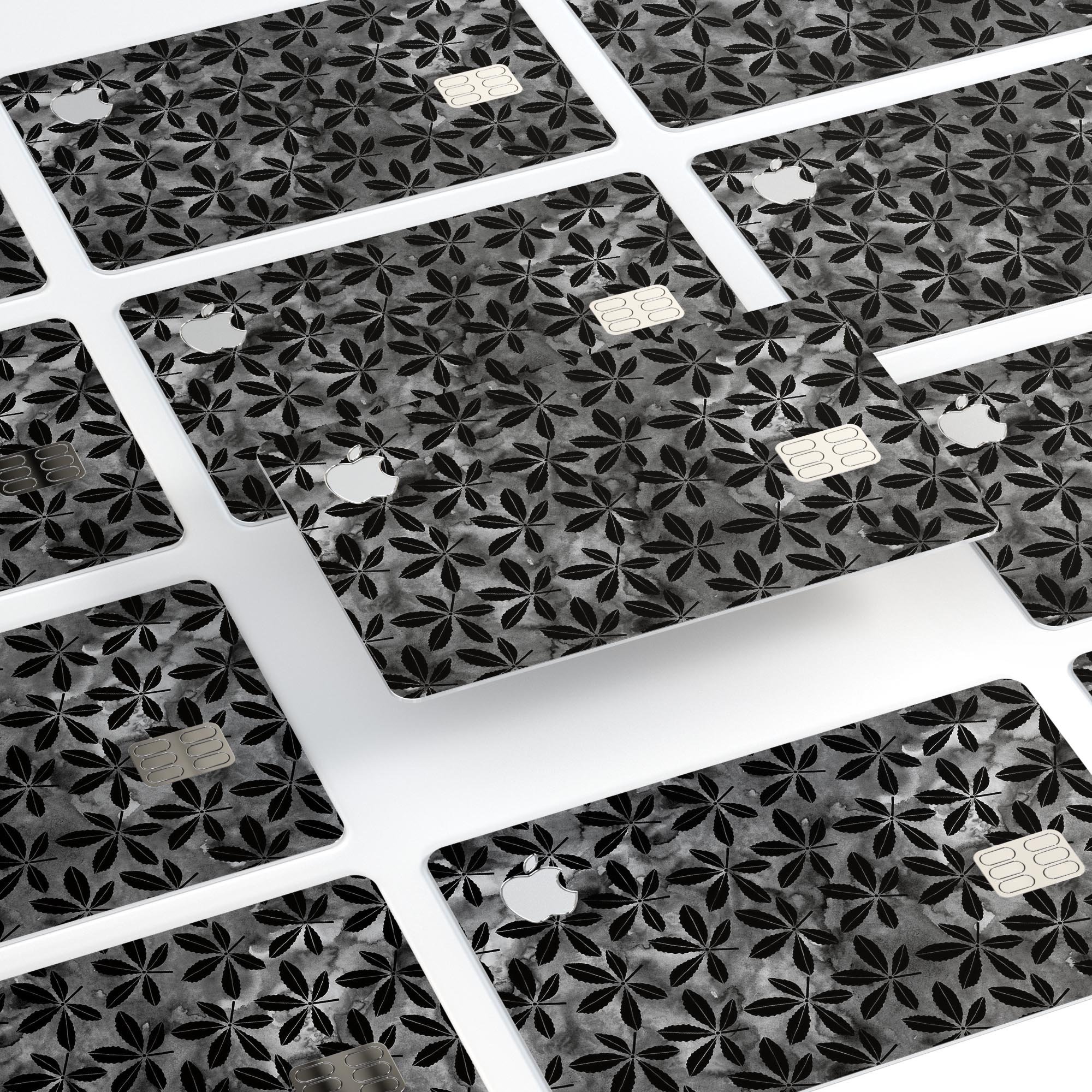 Black Watercolor Holly decal skin for Apple Card, showcasing a vibrant watercolor design with premium vinyl finish.