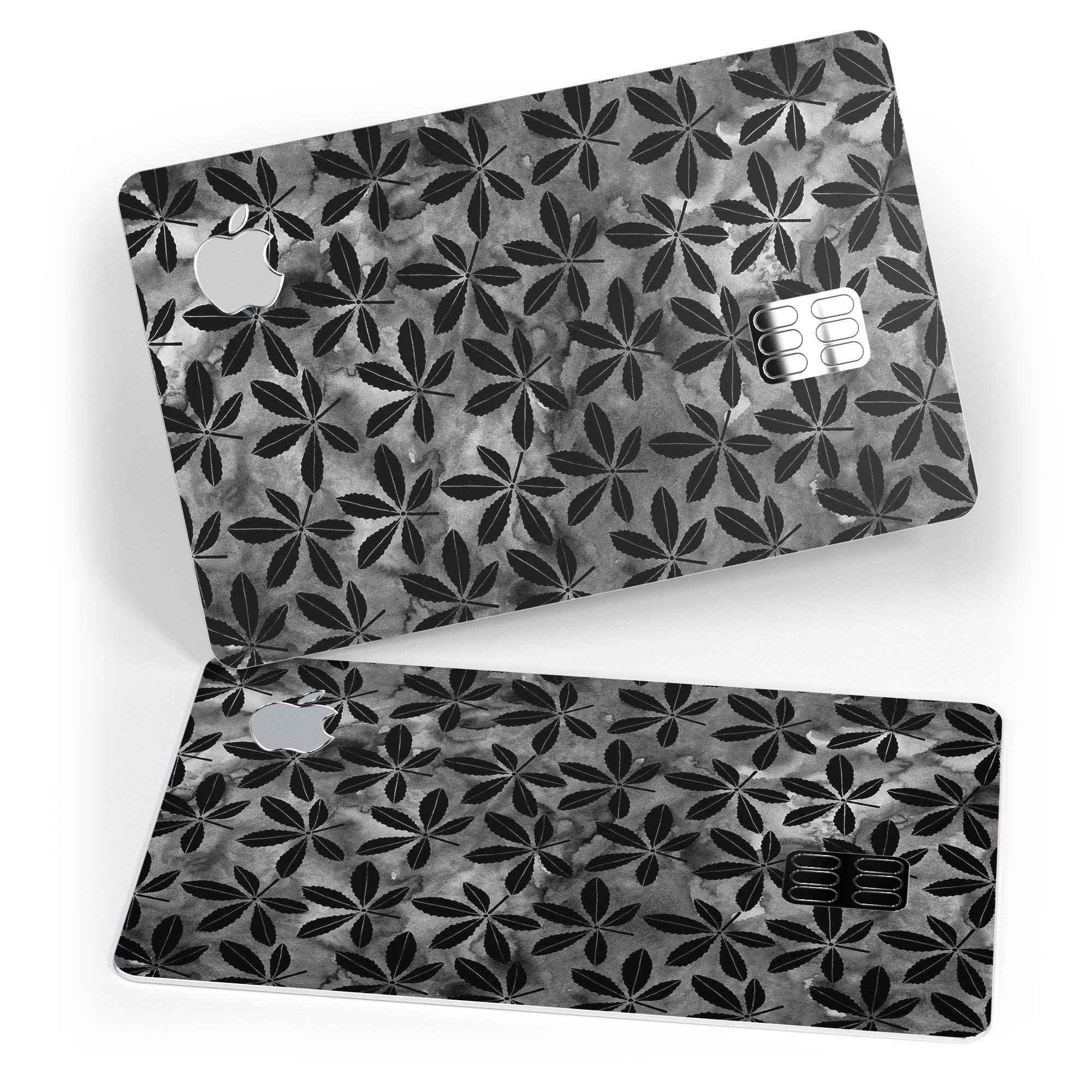 Black Watercolor Holly decal skin for Apple Card, showcasing a vibrant watercolor design with premium vinyl finish.