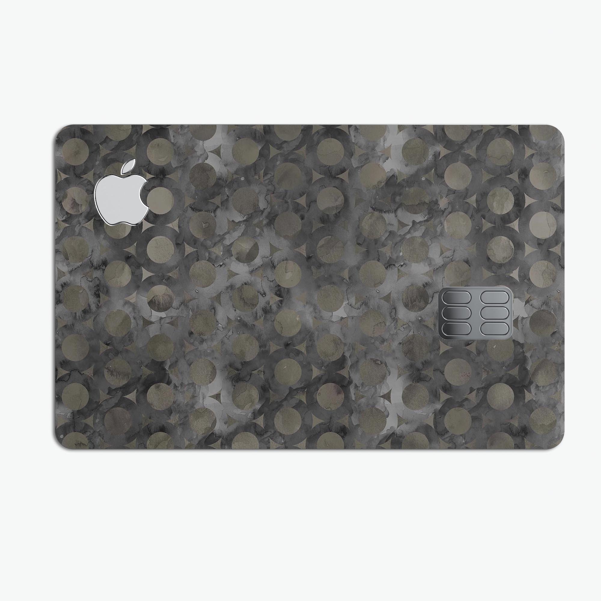 Black Watercolor Ring Pattern decal skin for Apple Card, showcasing a stylish design that protects against scratches.