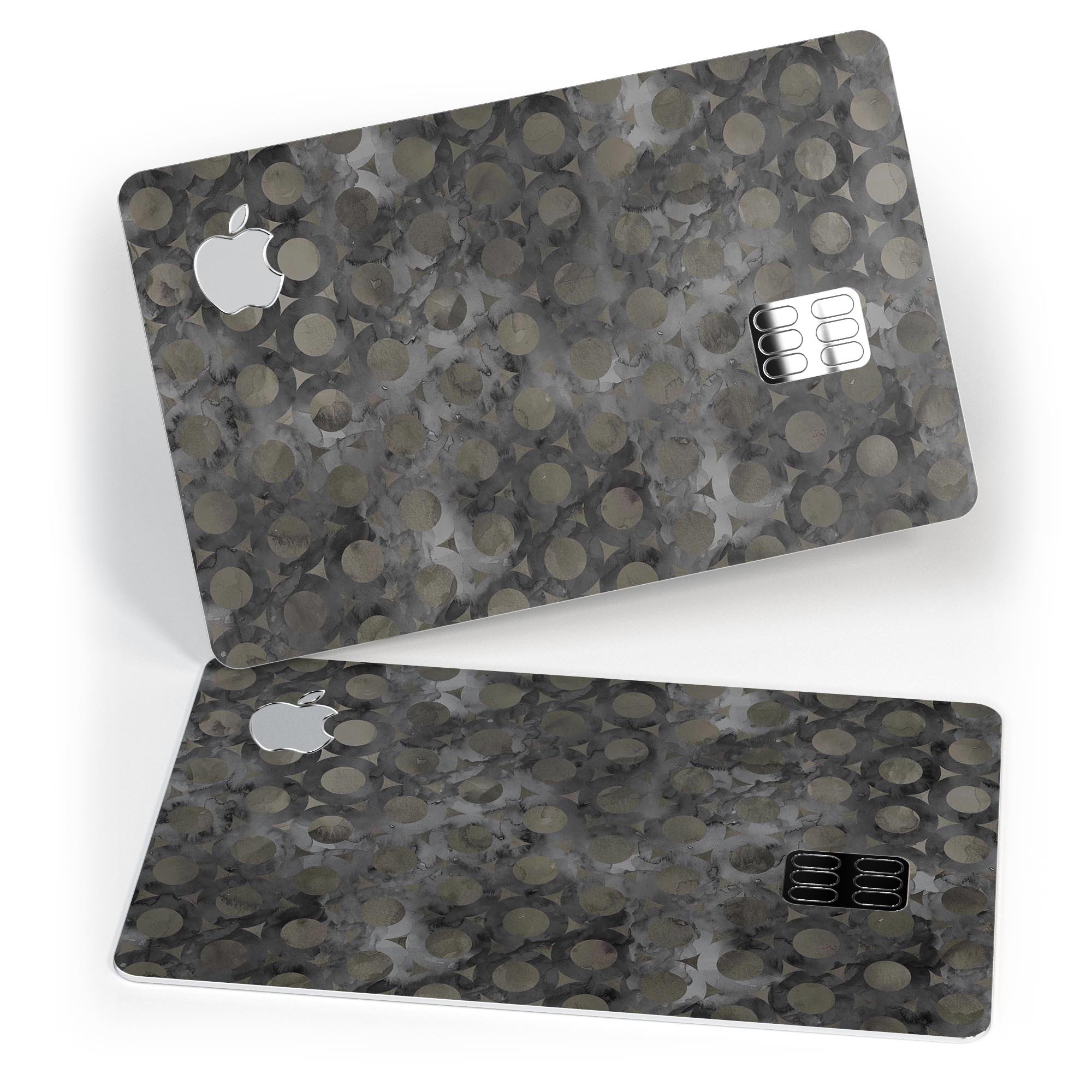Black Watercolor Ring Pattern decal skin for Apple Card, showcasing a stylish design that protects against scratches.