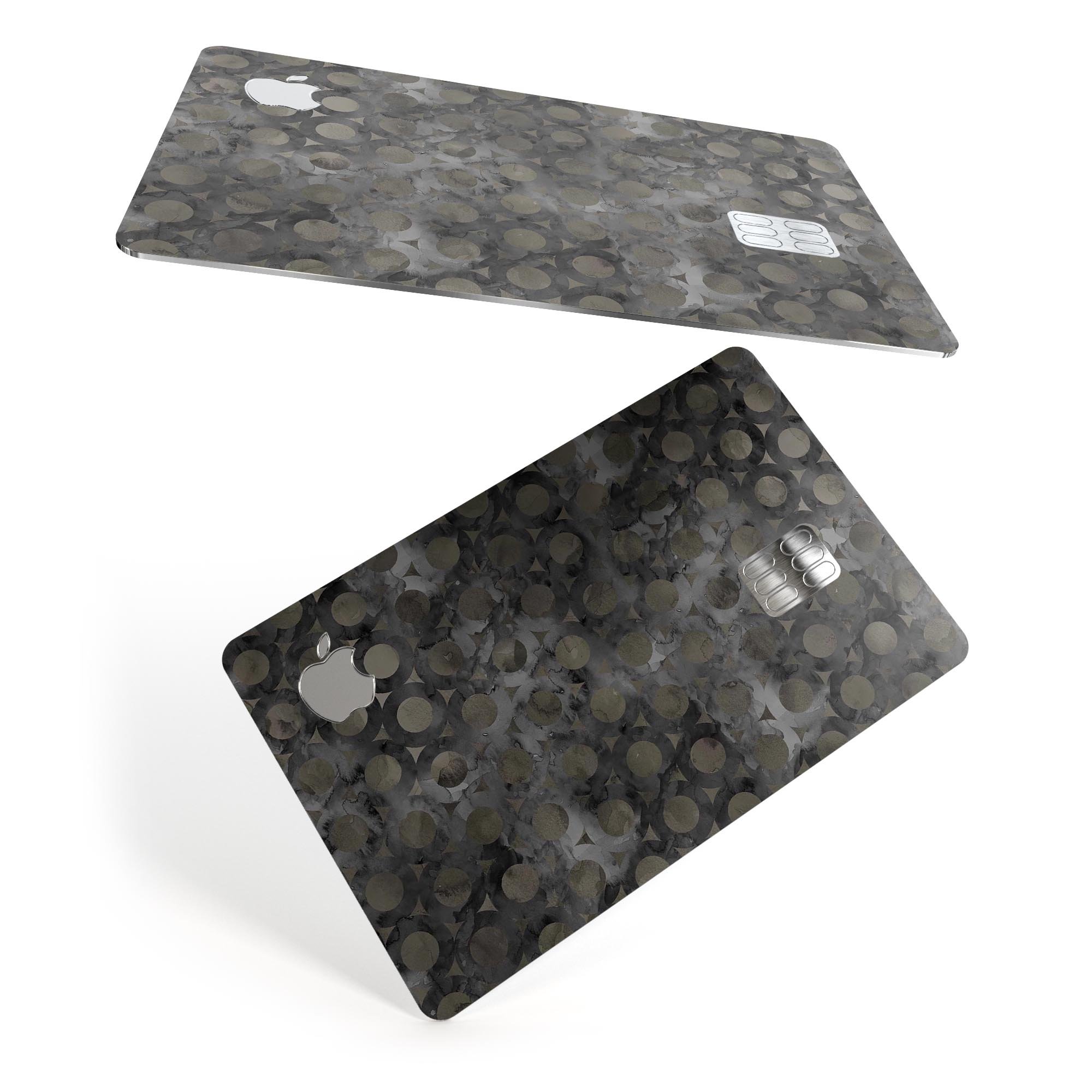 Black Watercolor Ring Pattern decal skin for Apple Card, showcasing a stylish design that protects against scratches.