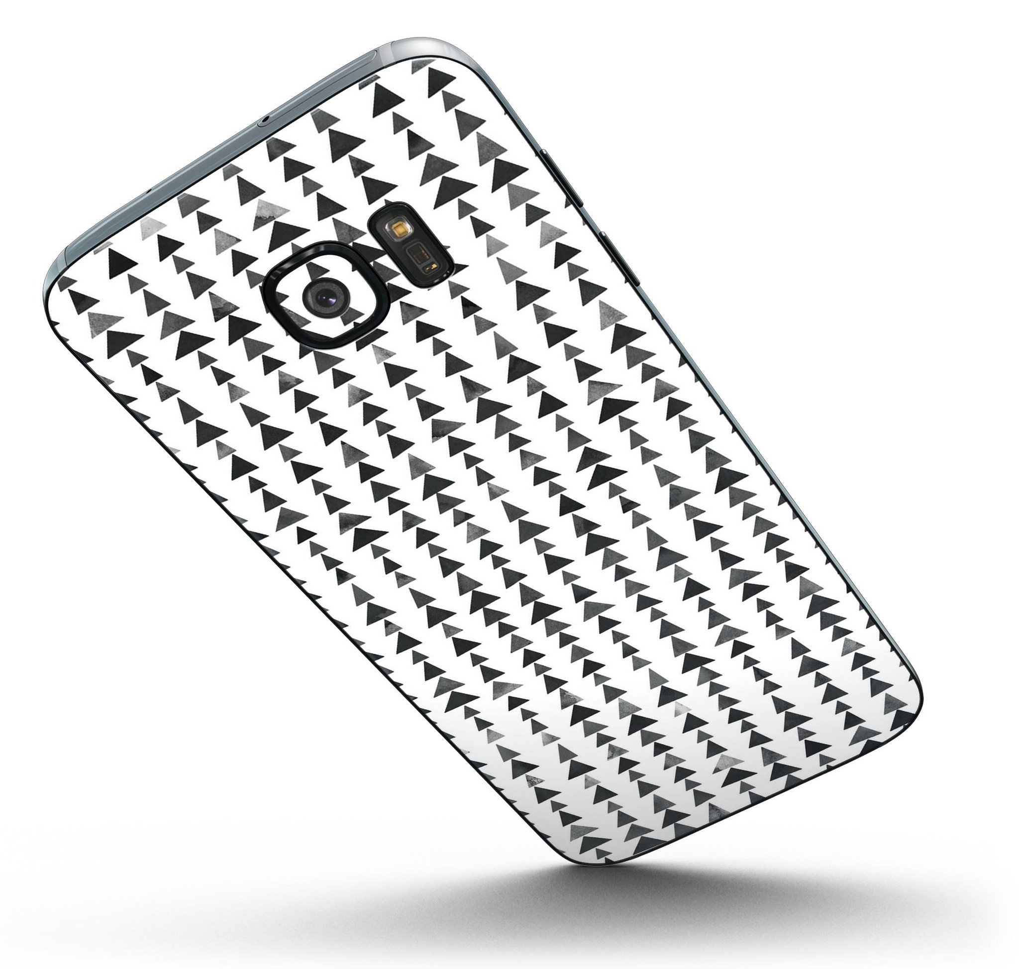 Black Watercolor Triangle Pattern V2 skin for Samsung Galaxy S7/S7 Edge, showcasing a stylish design with vibrant colors.
