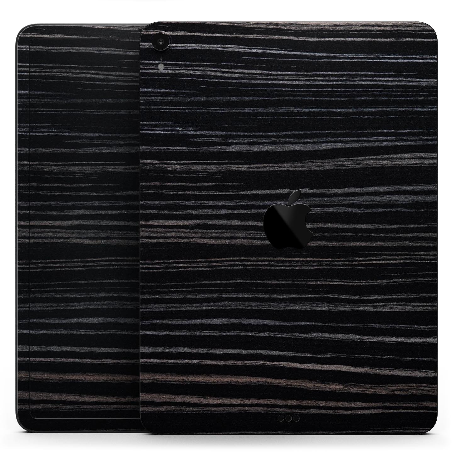 Black Wood Texture skin decal for Apple iPad Pro, showcasing a stylish wood grain design.