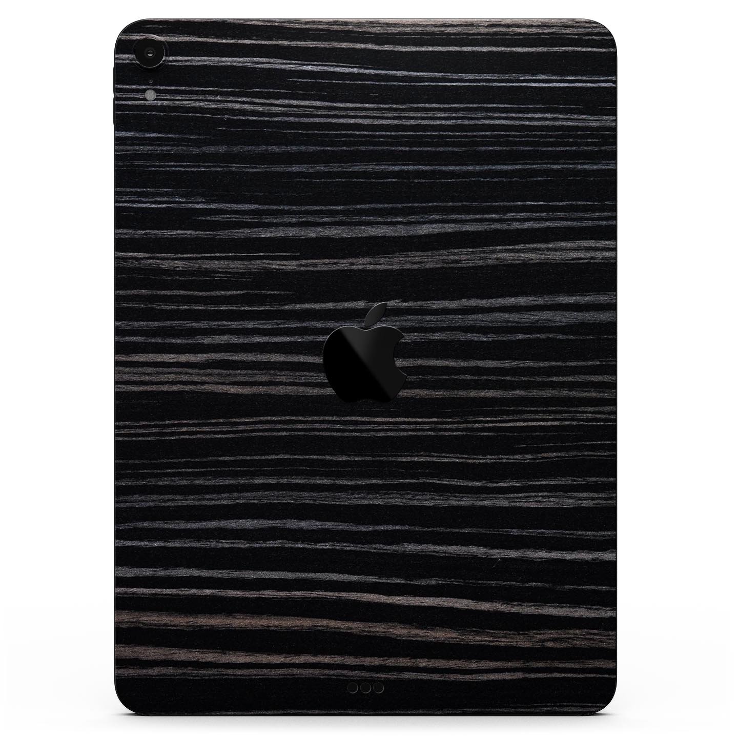 Black Wood Texture skin decal for Apple iPad Pro, showcasing a stylish wood grain design.