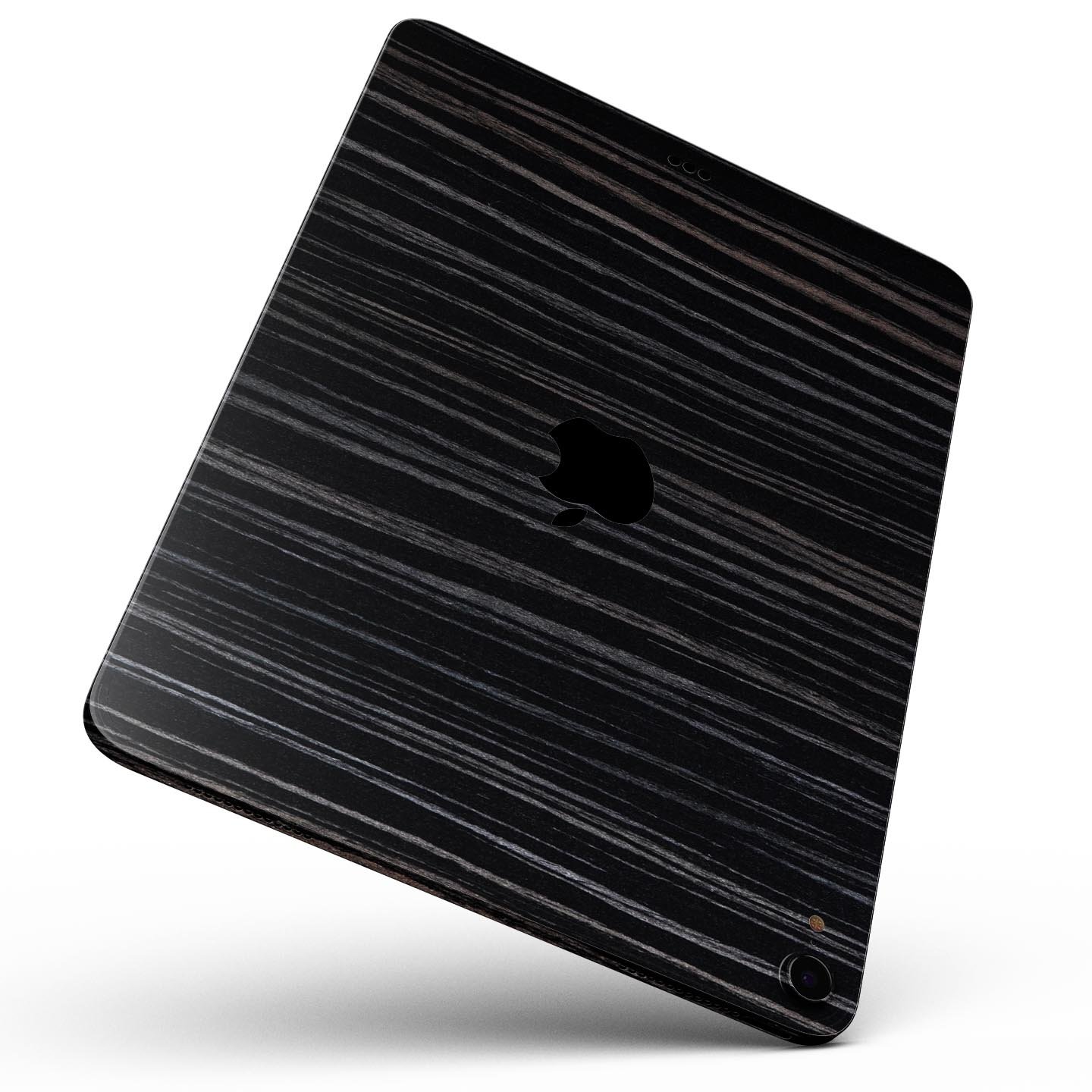 Black Wood Texture skin decal for Apple iPad Pro, showcasing a stylish wood grain design.