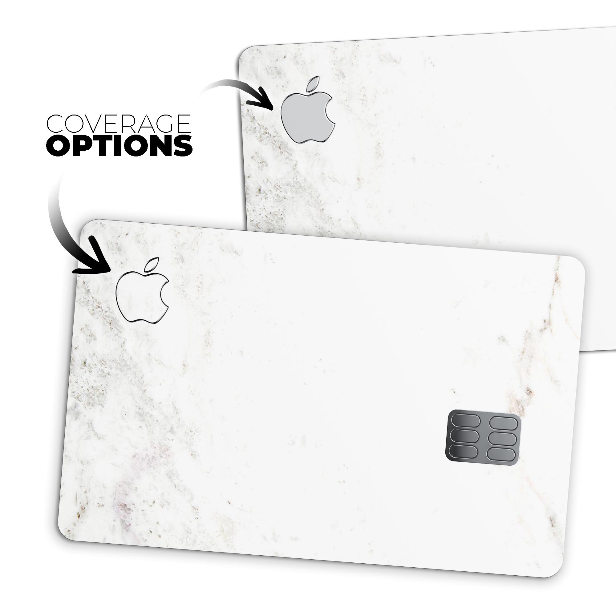 Bland Marble Surface decal skin for Apple Card, showcasing a stylish gray marble design with a premium finish.