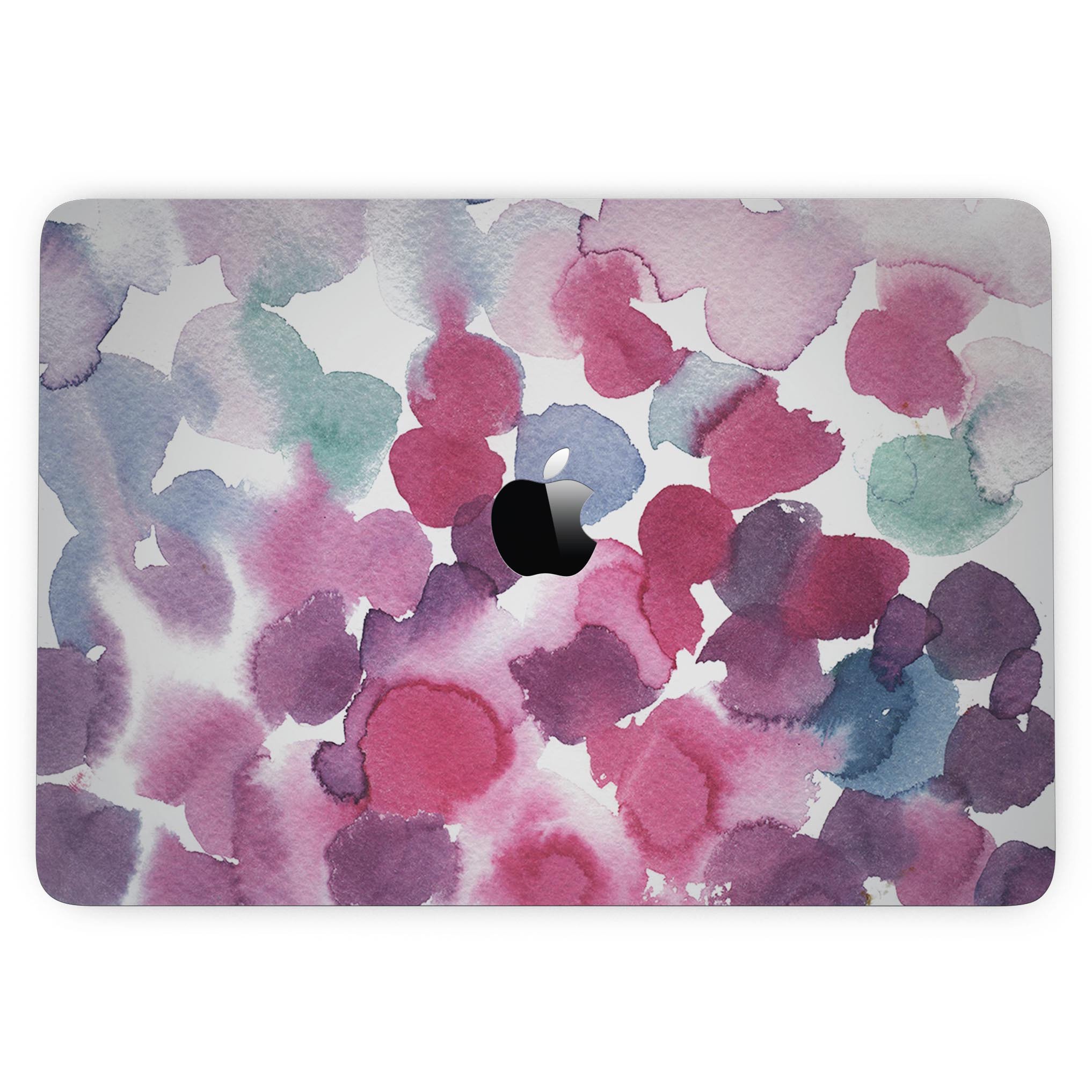 Blot 4 Absorbed Watercolor Texture skin applied to a MacBook Pro with Touch Bar, showcasing vibrant colors and a sleek design.