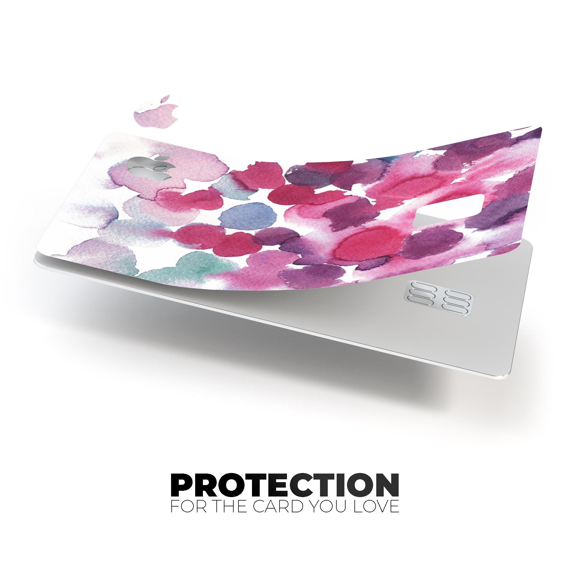 Blot 4 Absorbed Watercolor Texture skin applied on an Apple Card, showcasing its vibrant design and premium finish.