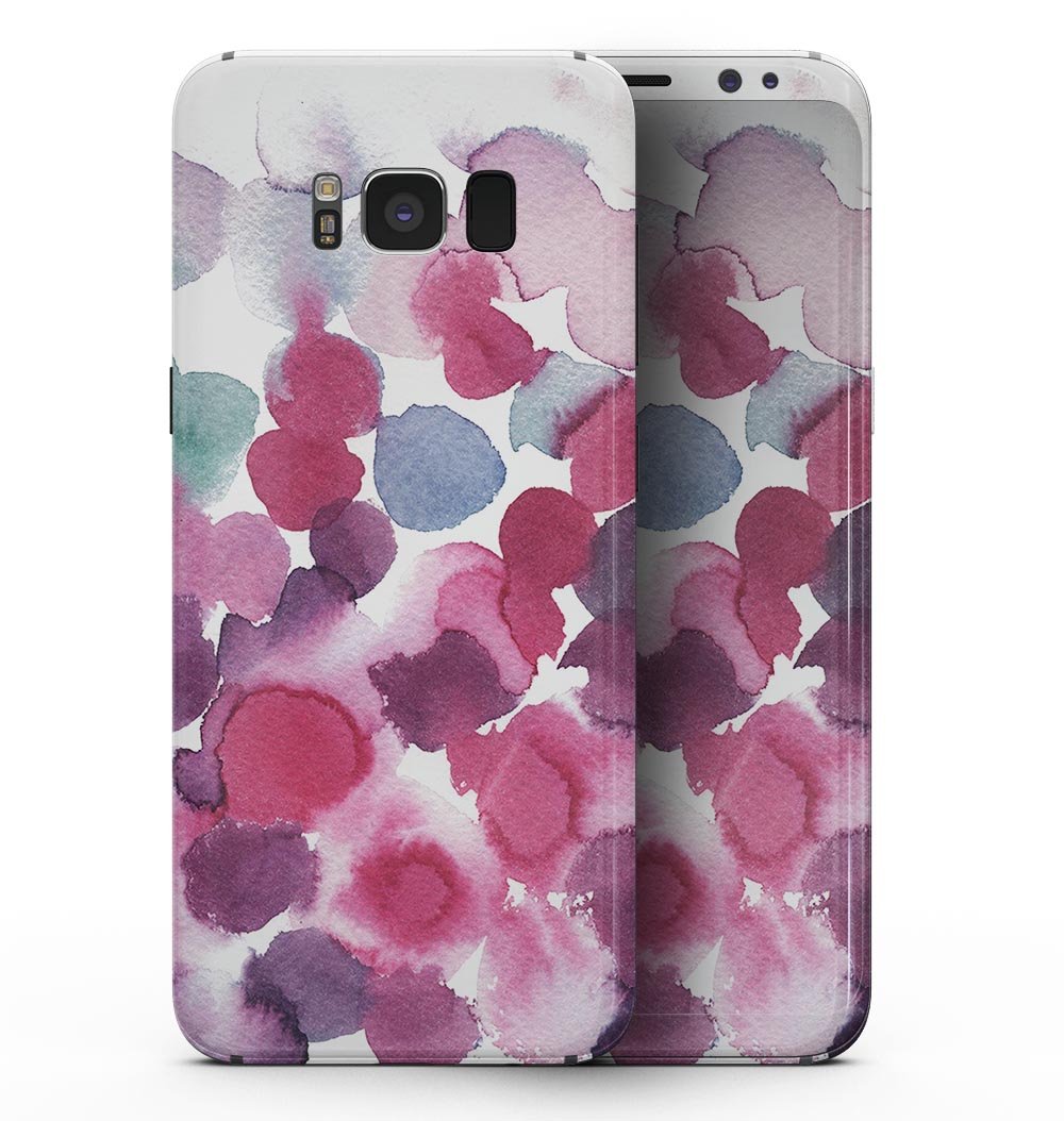 Samsung Galaxy S8 with Blot 4 Absorbed Watercolor Texture full-body skin, showcasing vibrant colors and sleek design.