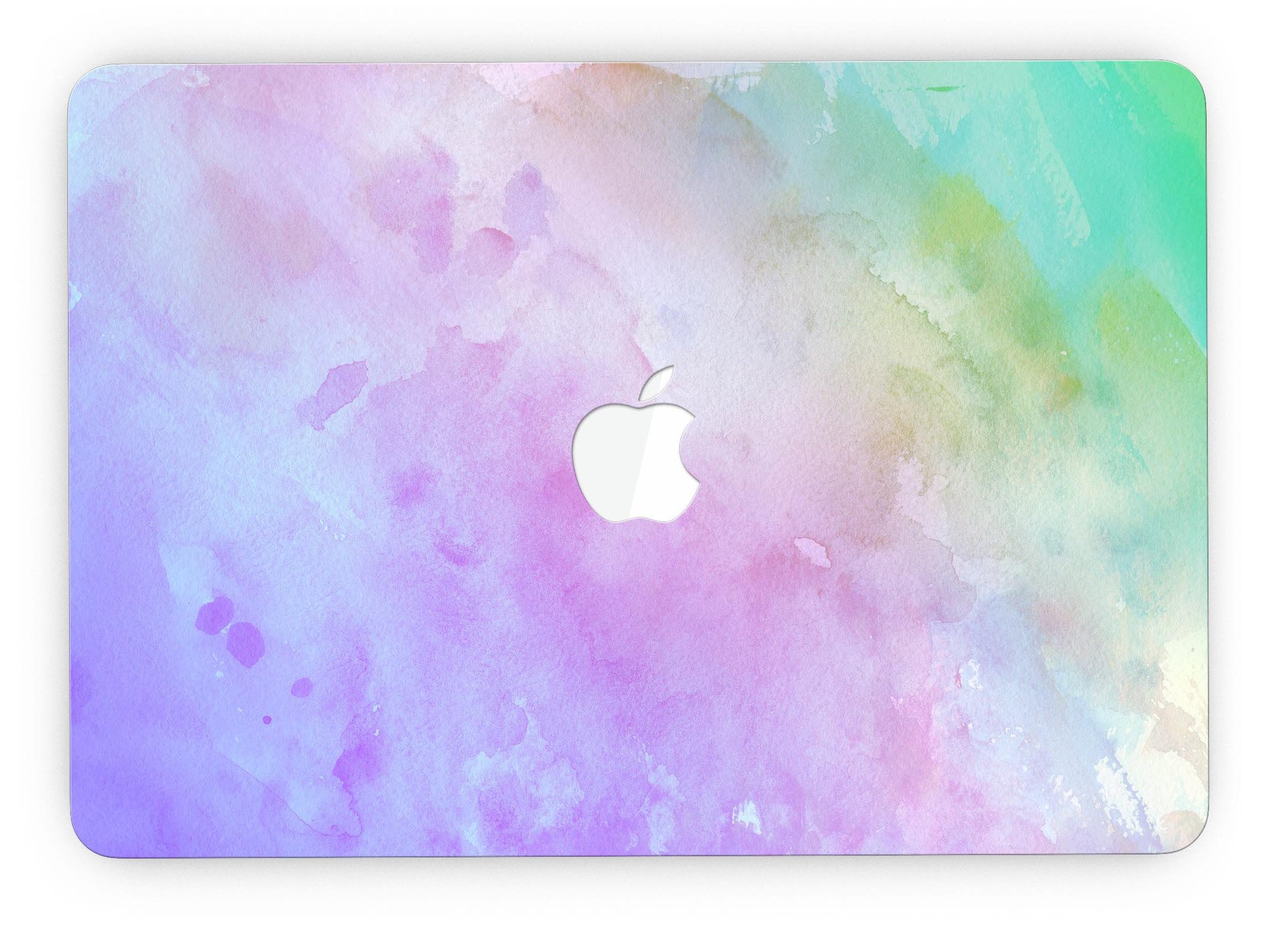 Blotted 6752 Absorbed Watercolor Texture skin applied to a MacBook Pro with Retina Display, showcasing vibrant colors and a sleek design.