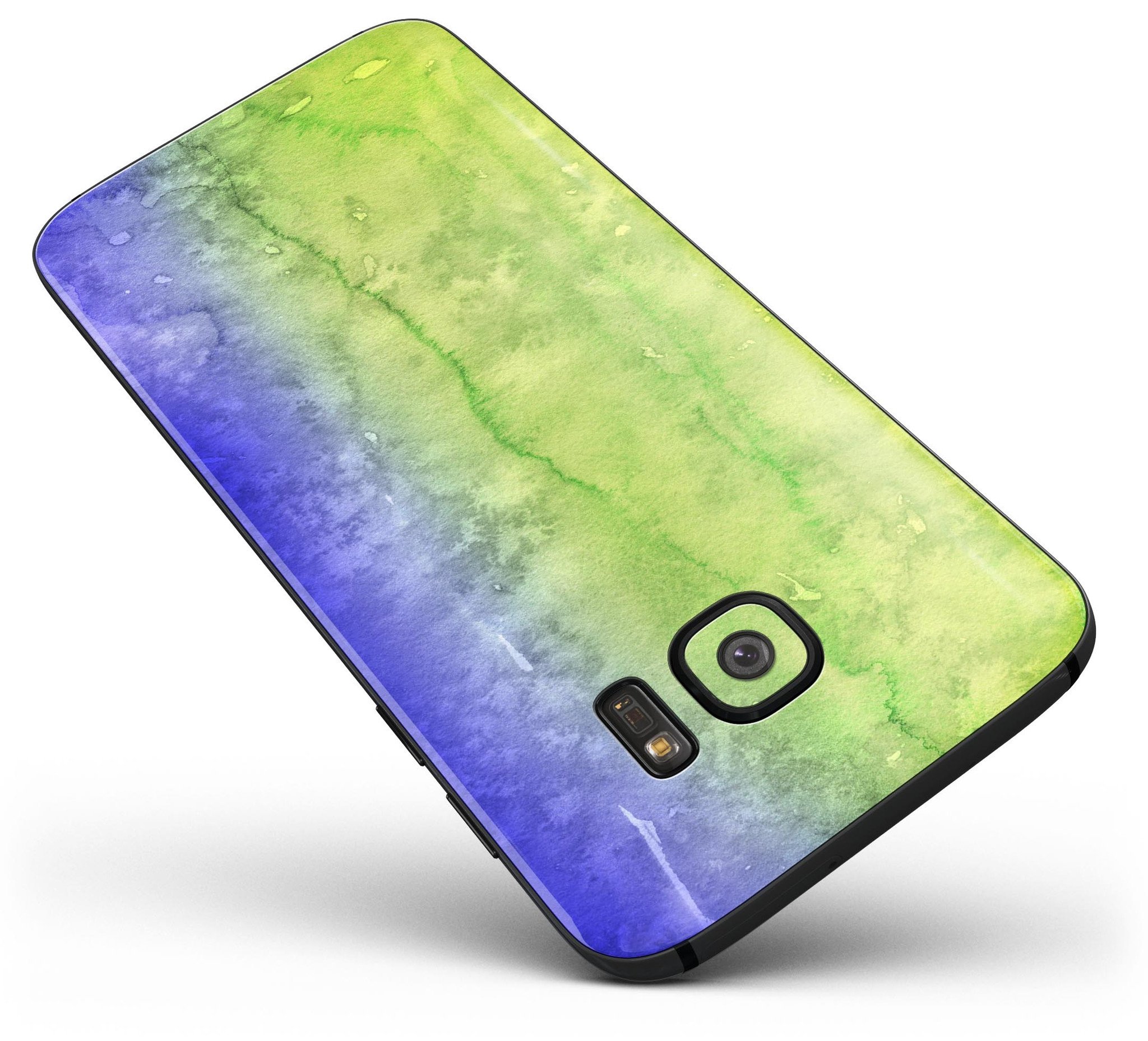 Blotted Blue 73 Absorbed Watercolor Texture skin for Samsung Galaxy S7, showcasing vibrant colors and premium vinyl material.