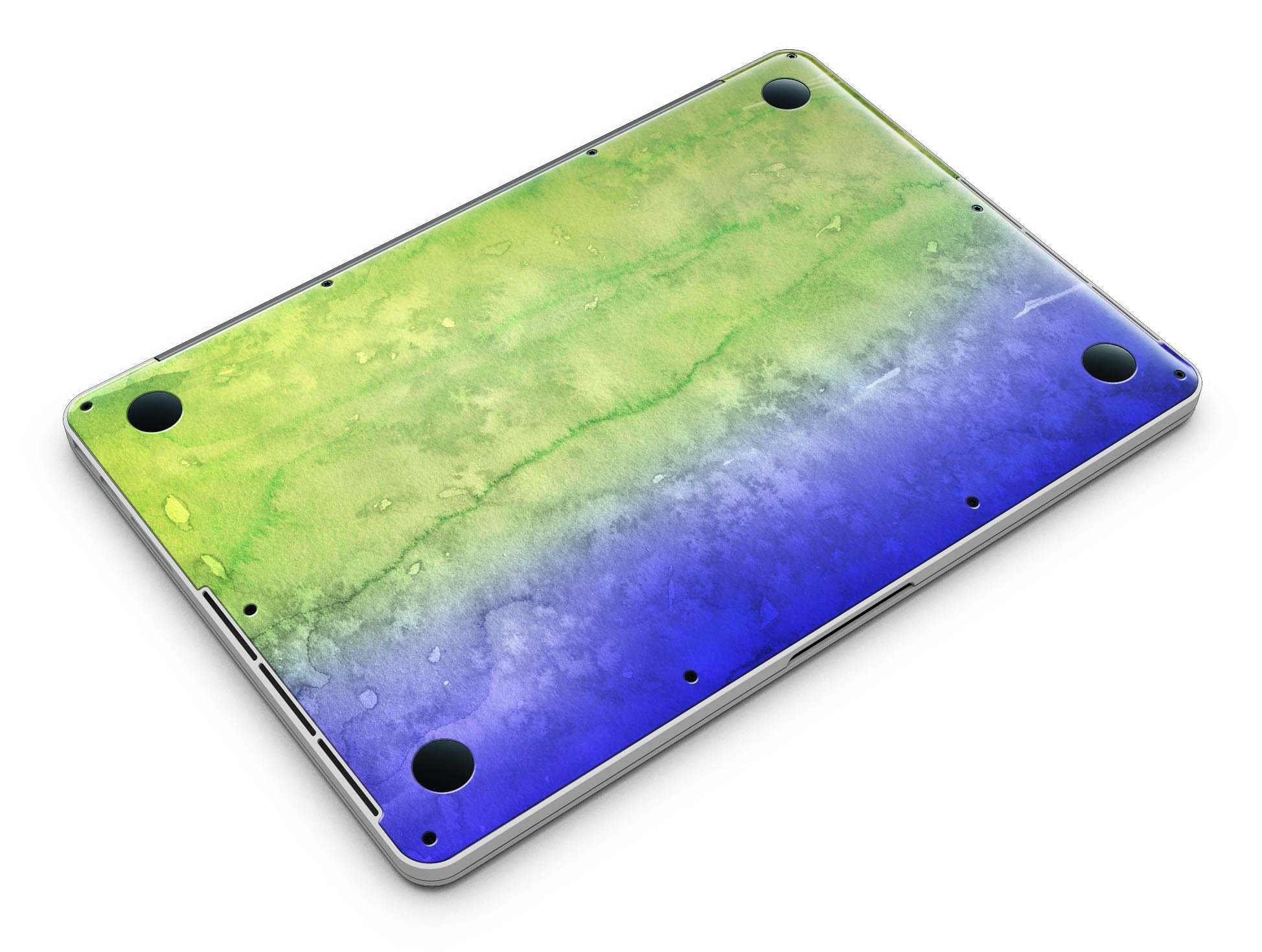 Blotted Blue 73 Absorbed Watercolor Texture skin for MacBook Pro with Retina Display, showcasing vibrant watercolor design and premium vinyl material.