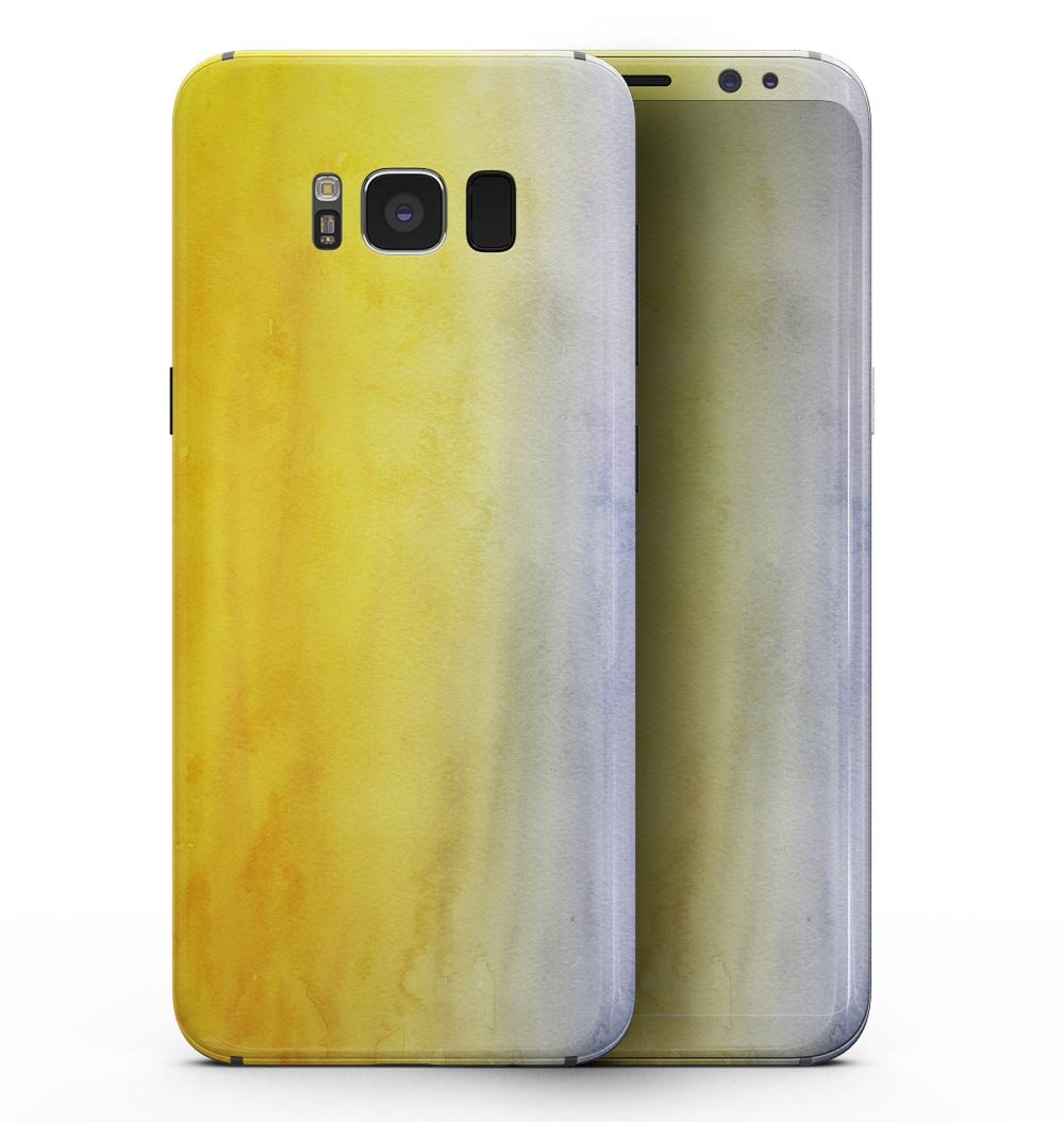Blotted Gold 42 Absorbed Watercolor Texture skin for Samsung Galaxy S8, showcasing vibrant colors and a sleek design.