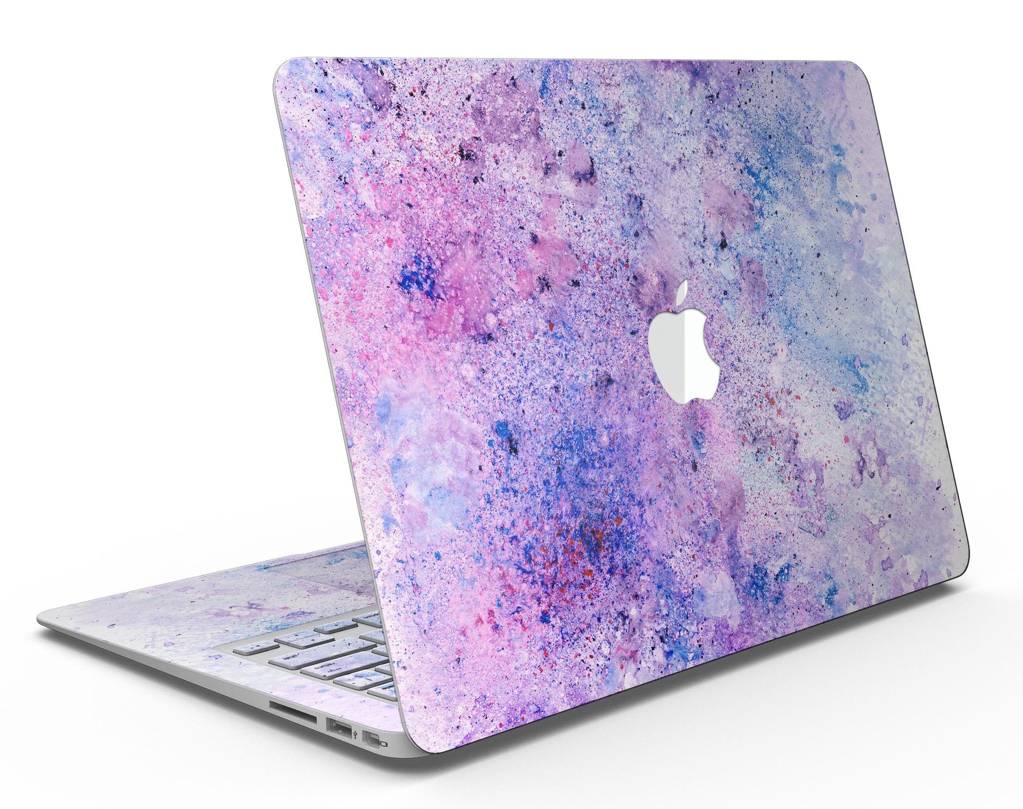 Blotted Pink and Purple Texture MacBook Air Skin Kit showcasing vibrant colors and sleek design.