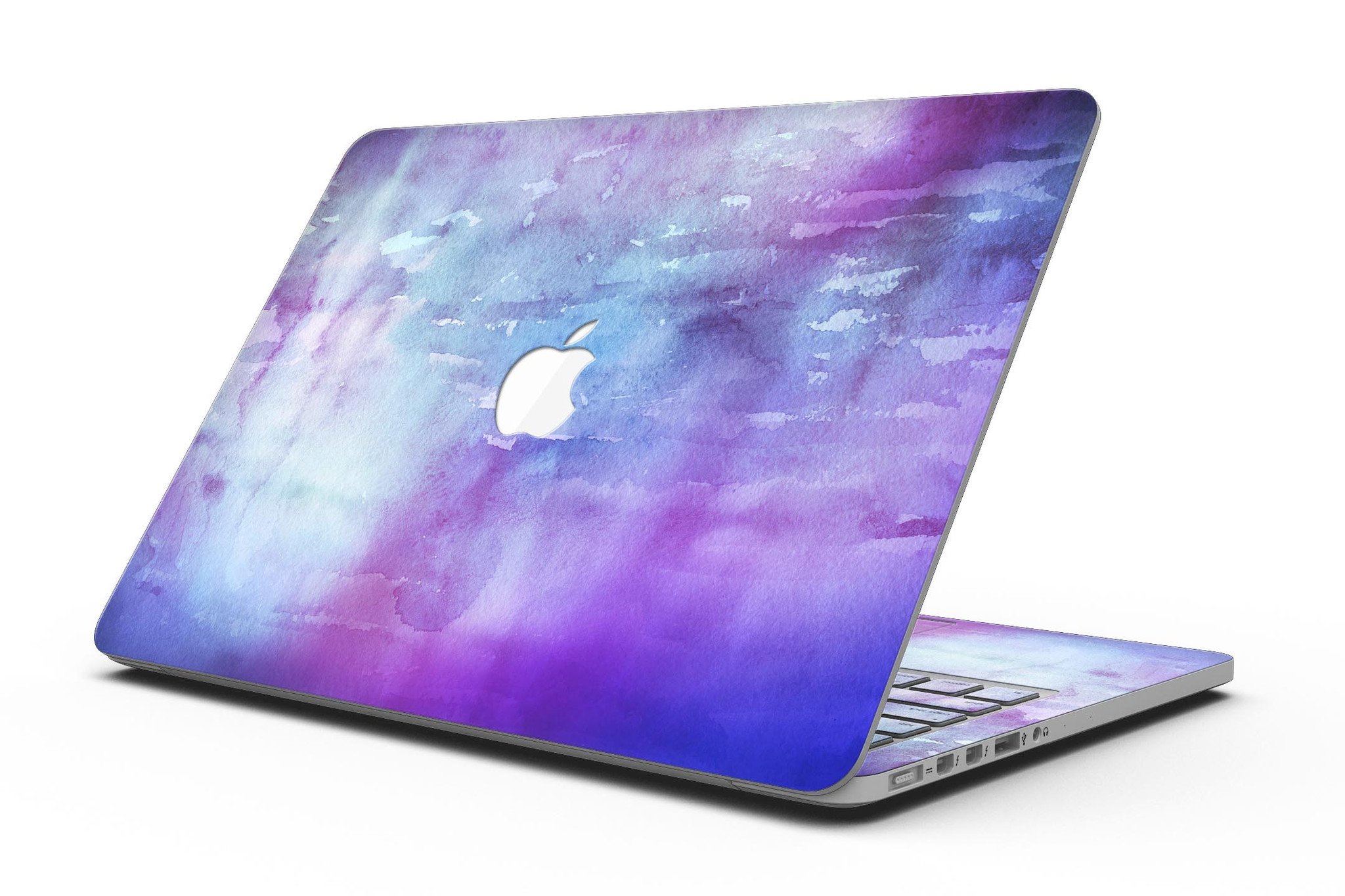 Blotted Purple 896 Absorbed Watercolor Texture skin for MacBook Pro, showcasing vibrant purple hues and artistic design.