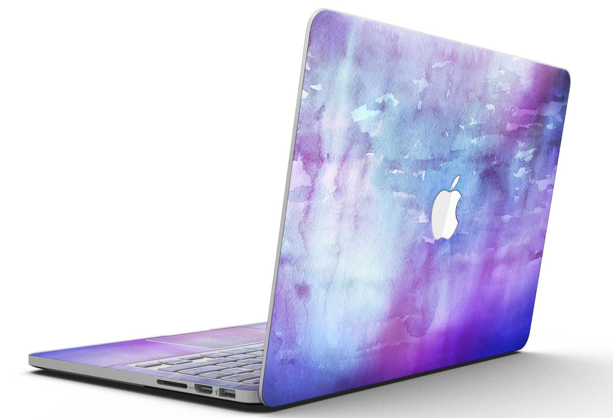 Blotted Purple 896 Absorbed Watercolor Texture skin for MacBook Pro, showcasing vibrant purple hues and artistic design.