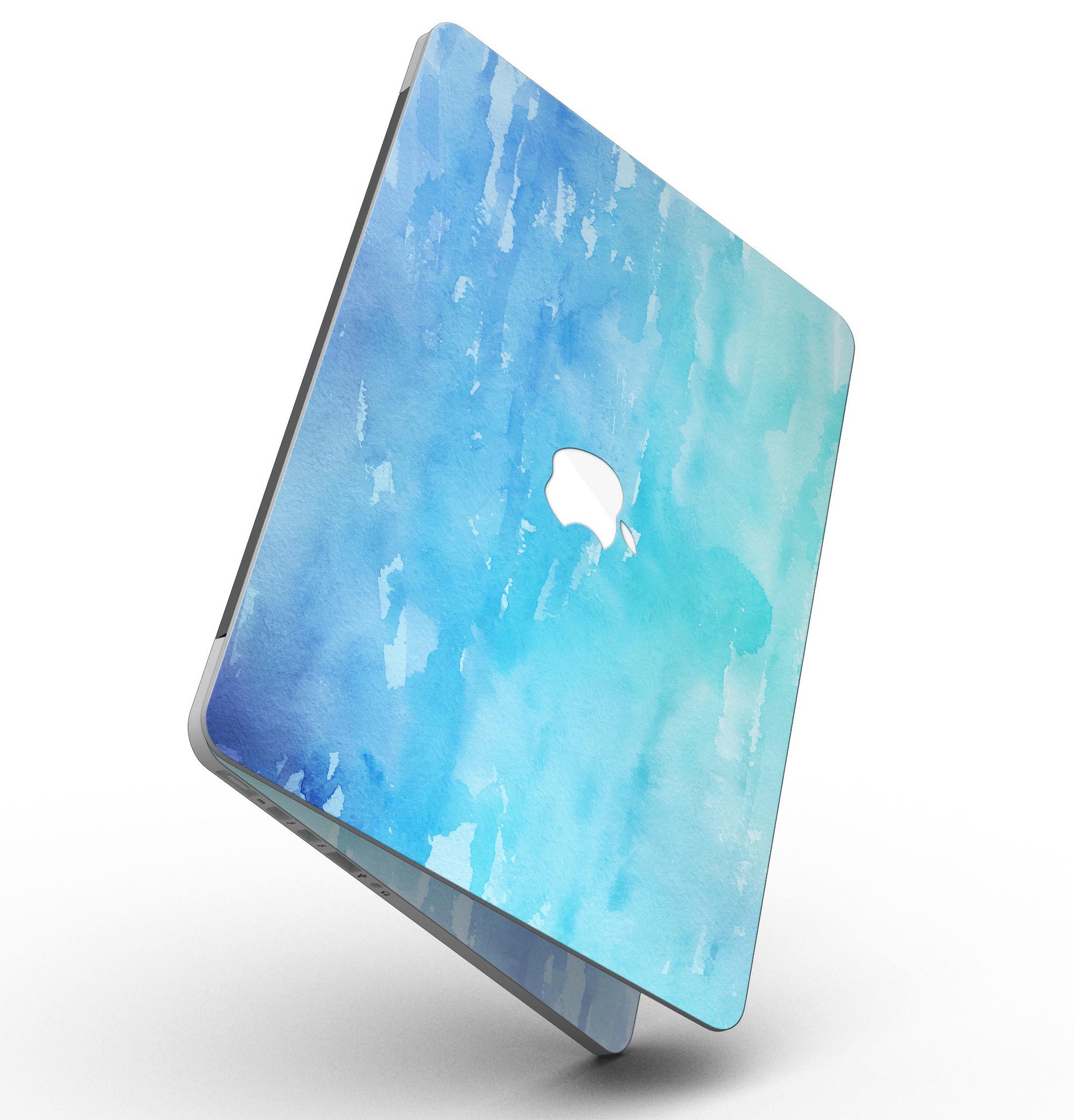 Blue 082 Absorbed Watercolor Texture skin for MacBook Pro with Retina Display, showcasing vibrant colors and a sleek design.
