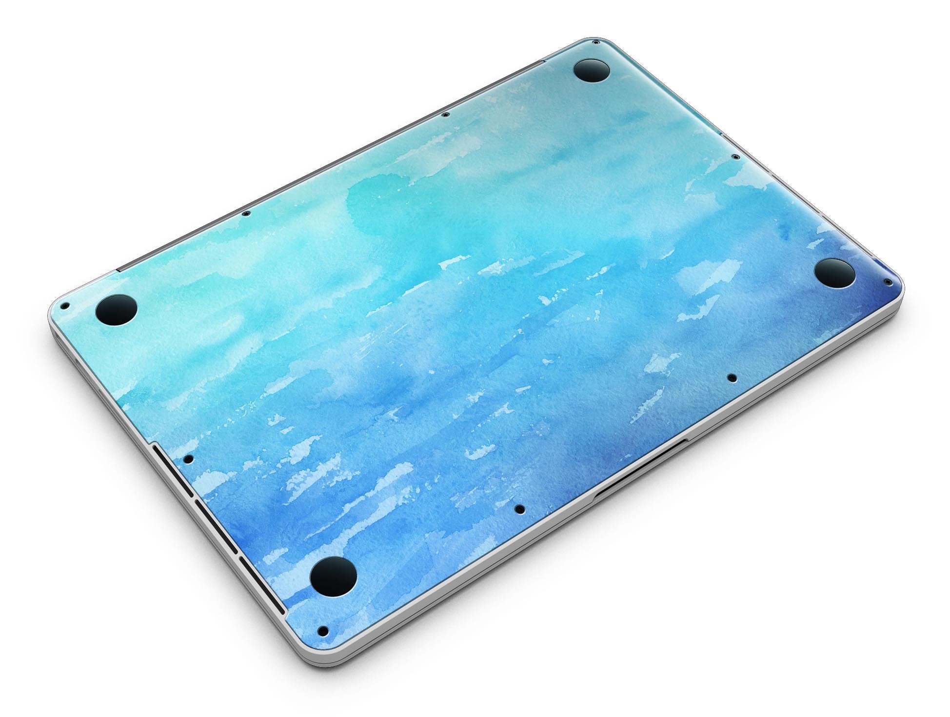 Blue 082 Absorbed Watercolor Texture skin for MacBook Pro with Retina Display, showcasing vibrant colors and a sleek design.