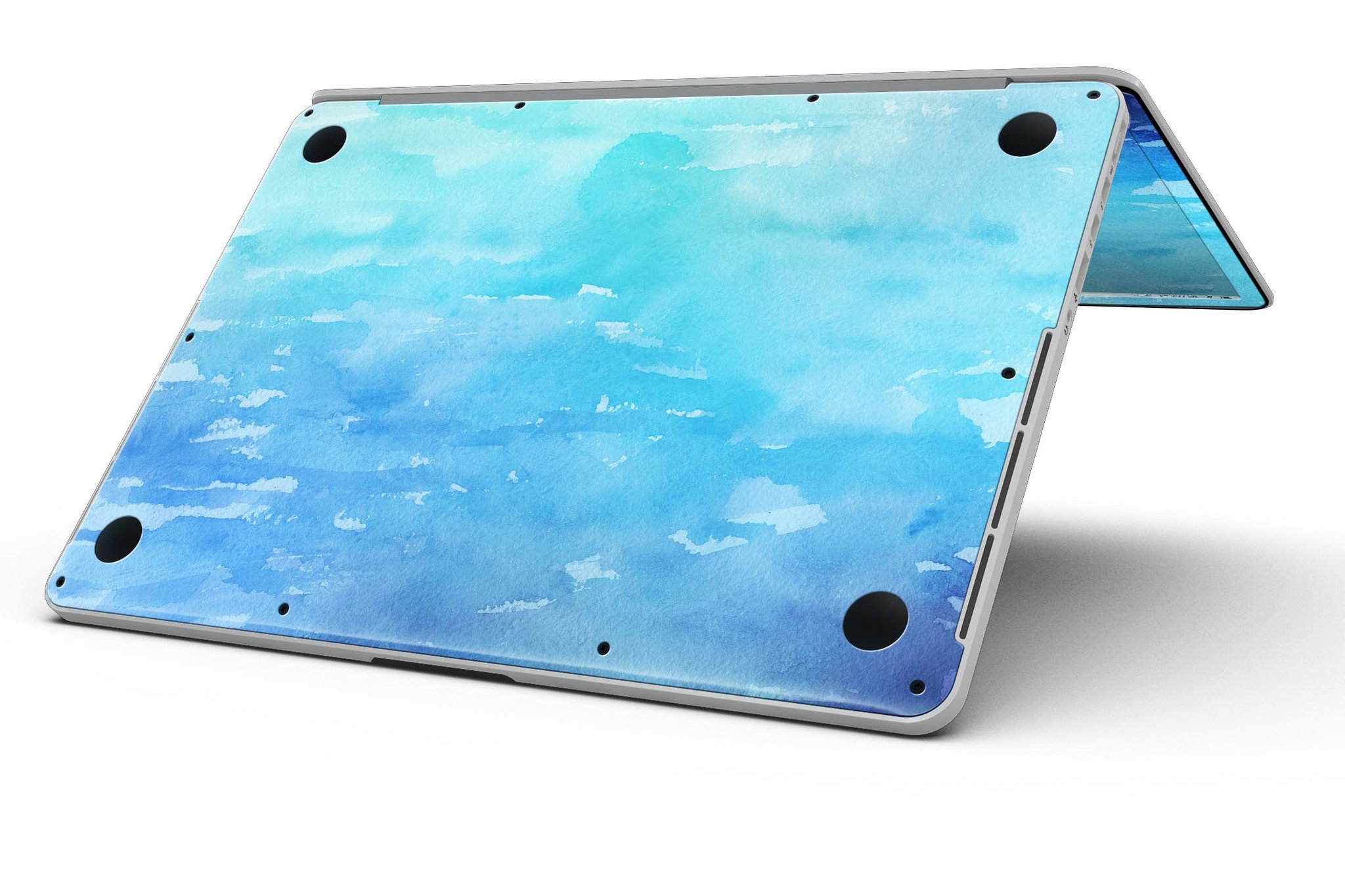 Blue 082 Absorbed Watercolor Texture skin for MacBook Pro with Retina Display, showcasing vibrant colors and a sleek design.