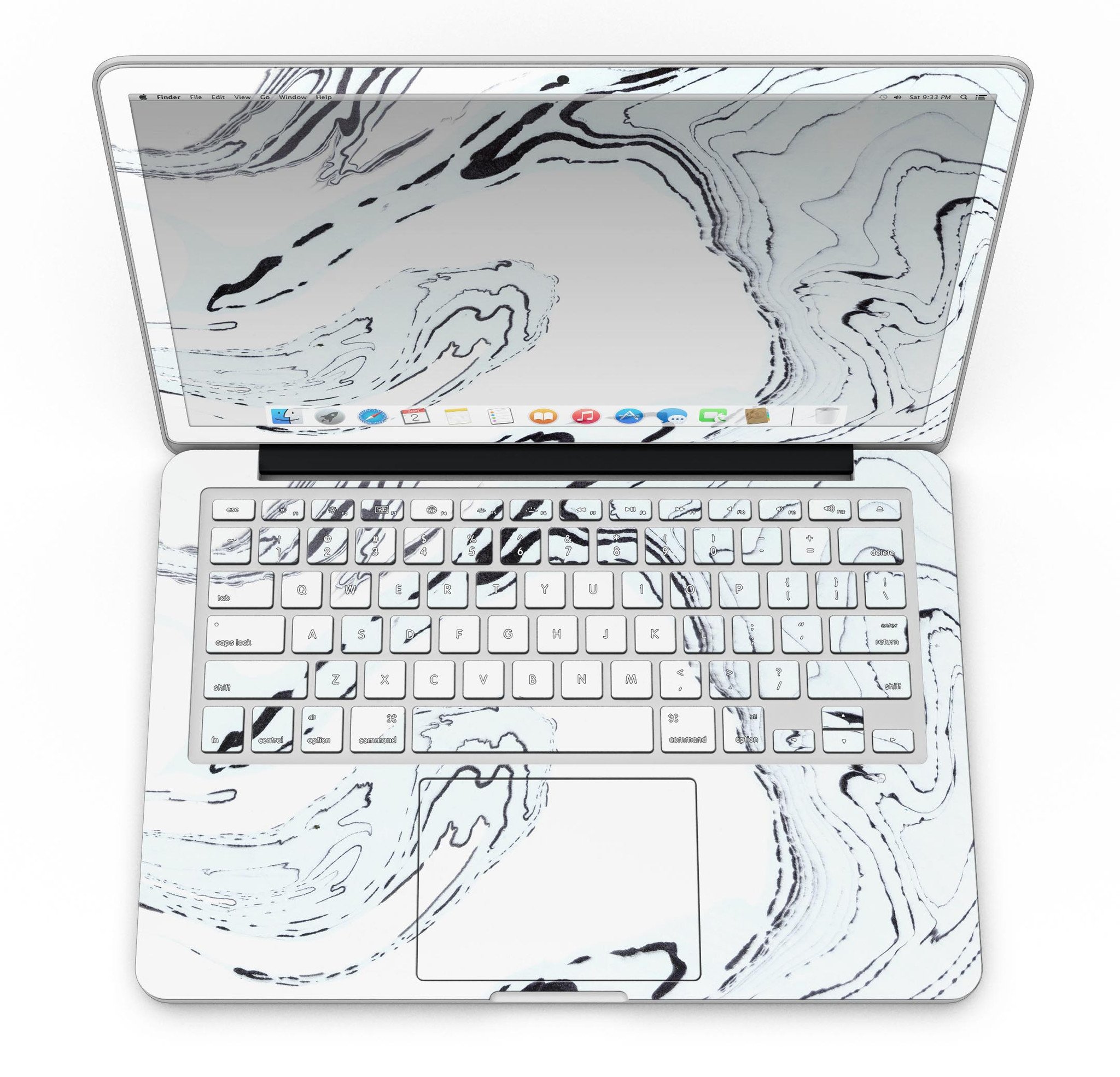 Blue 19 Textured Marble skin for MacBook Pro with Retina Display, showcasing a stylish design that protects the device.