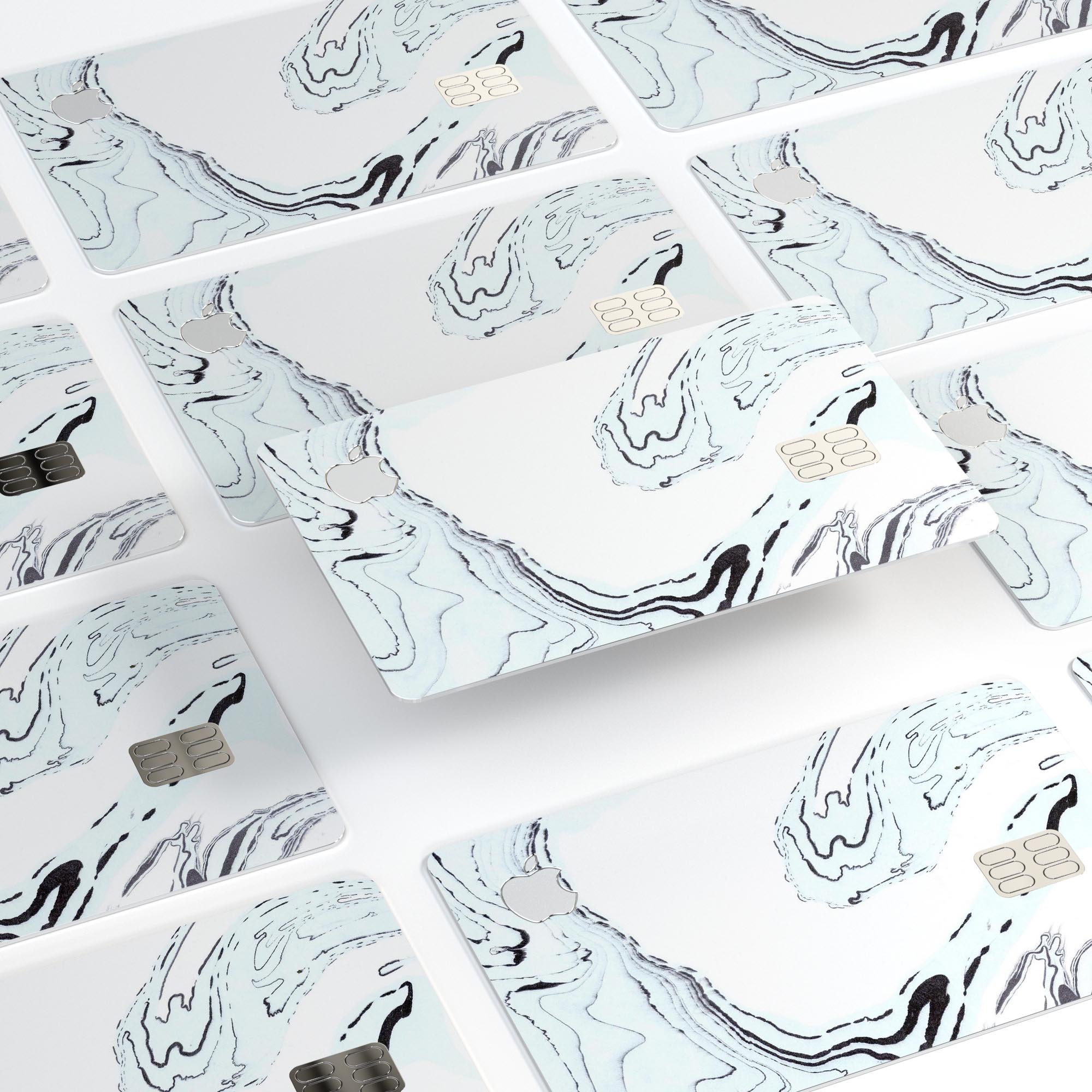 Blue 19 Textured Marble decal skin for Apple Card, showcasing its premium design and protective features.