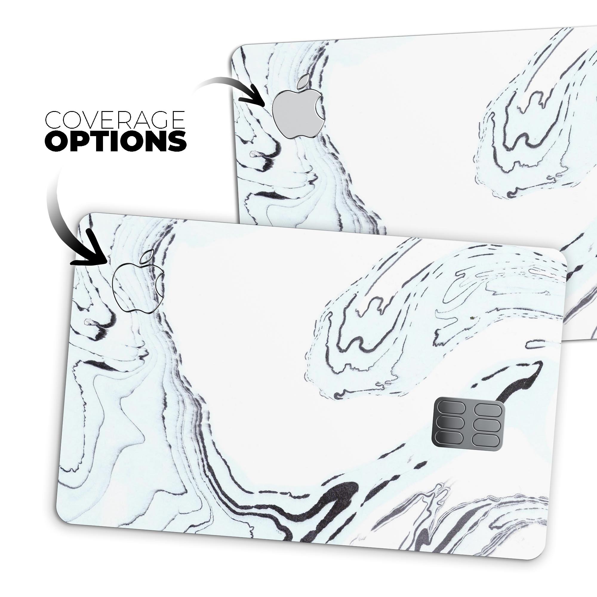 Blue 19 Textured Marble decal skin for Apple Card, showcasing its premium design and protective features.