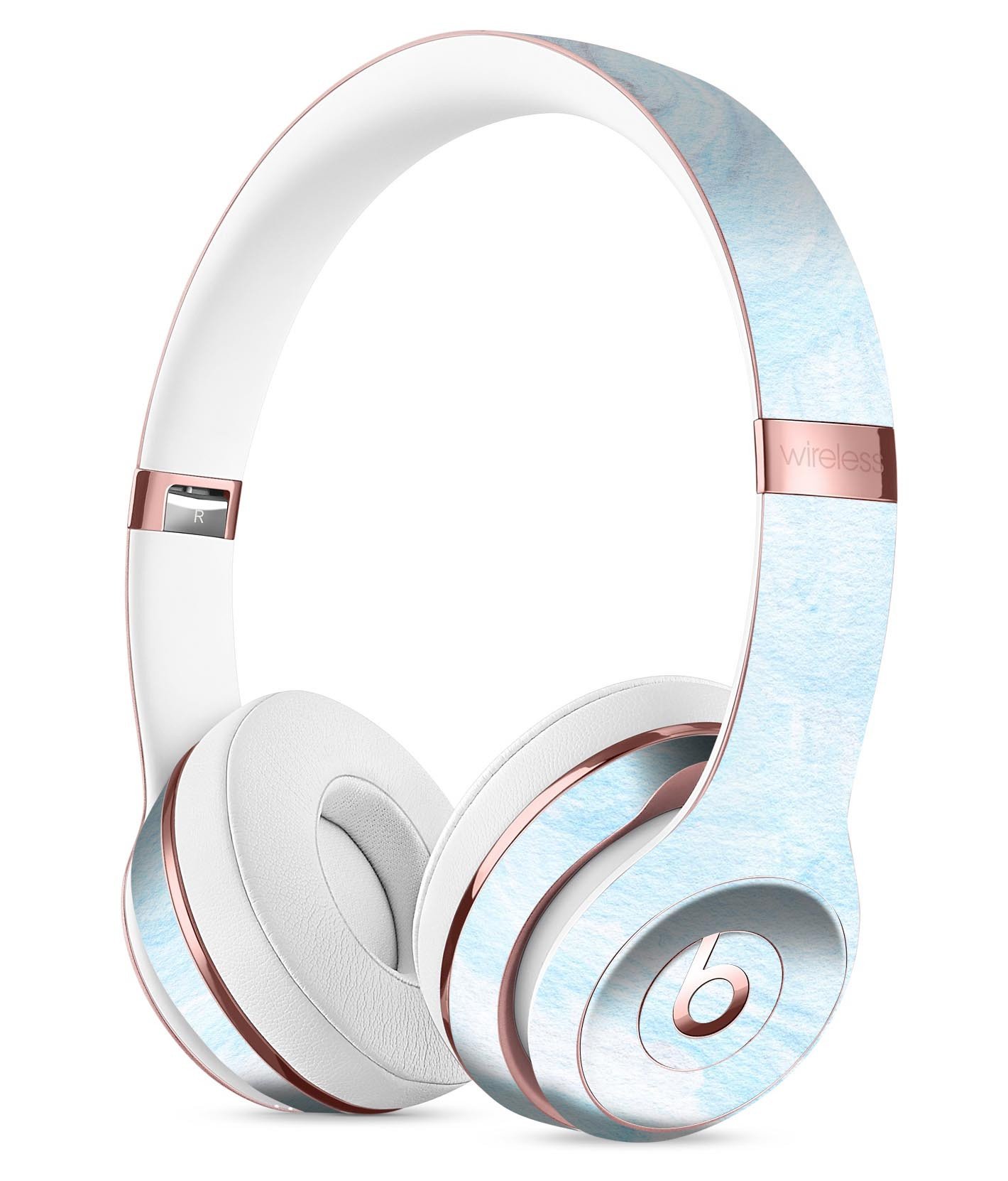 Blue 191 Textured Marble Full-Body Skin Kit for Beats by Dre Solo 3 Wireless Headphones, showcasing a stylish marble design.