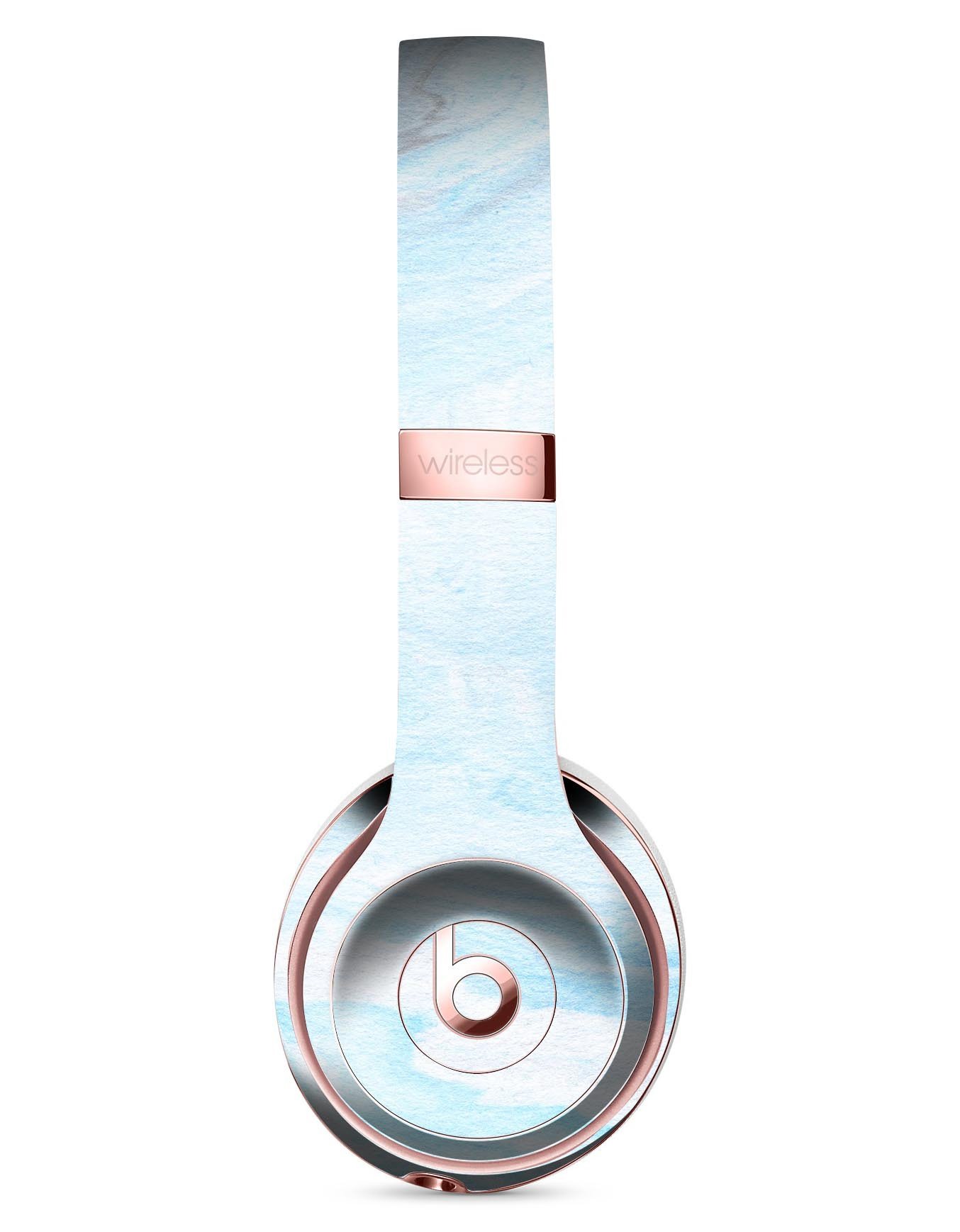 Blue 191 Textured Marble Full-Body Skin Kit for Beats by Dre Solo 3 Wireless Headphones, showcasing a stylish marble design.