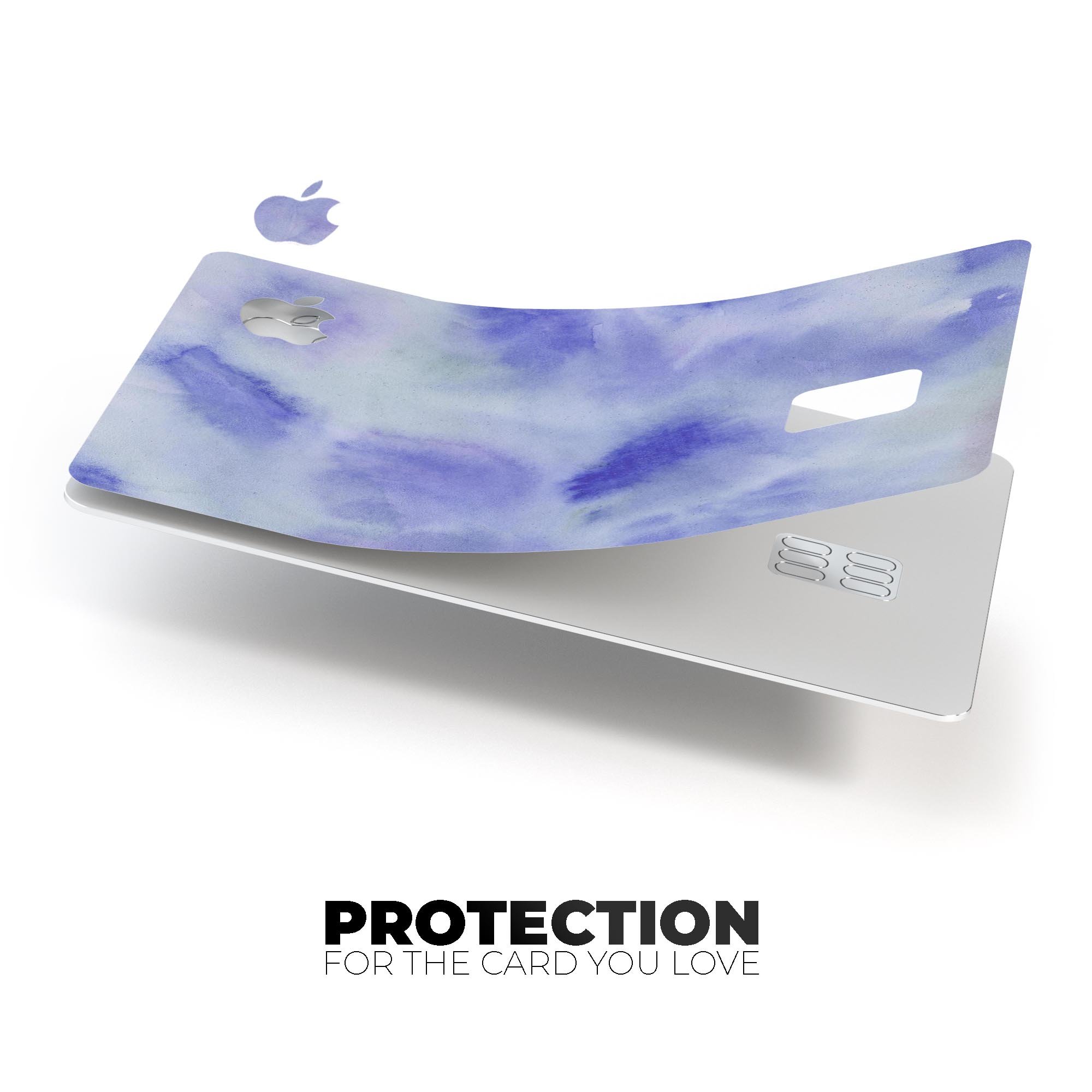 Blue 3 Absorbed Watercolor Texture skin for Apple Card, showcasing vibrant colors and a protective design.
