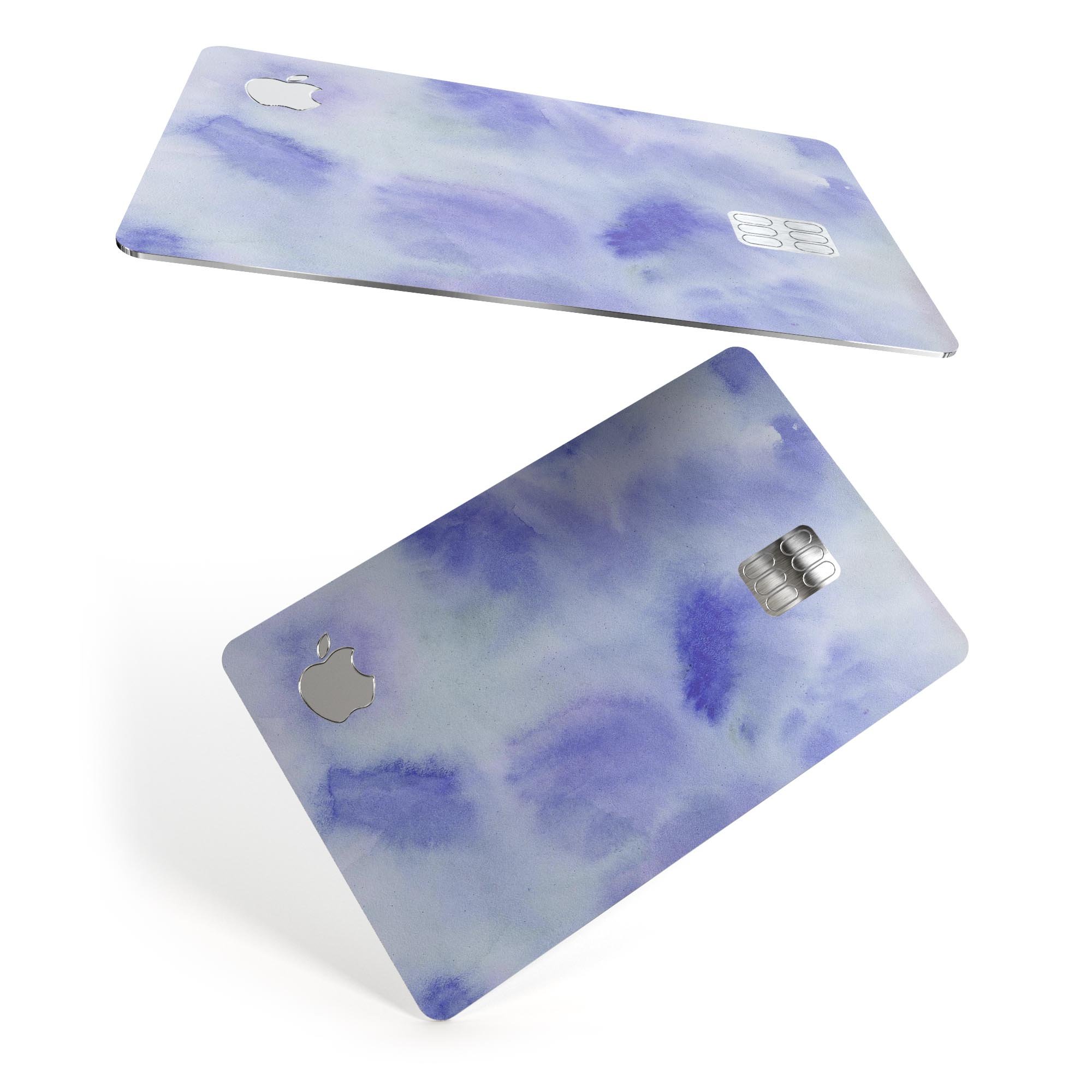Blue 3 Absorbed Watercolor Texture skin for Apple Card, showcasing vibrant colors and a protective design.