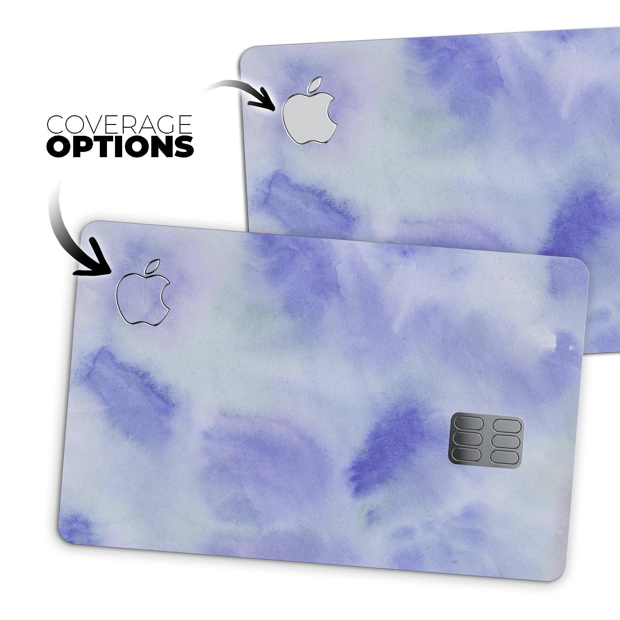 Blue 3 Absorbed Watercolor Texture skin for Apple Card, showcasing vibrant colors and a protective design.