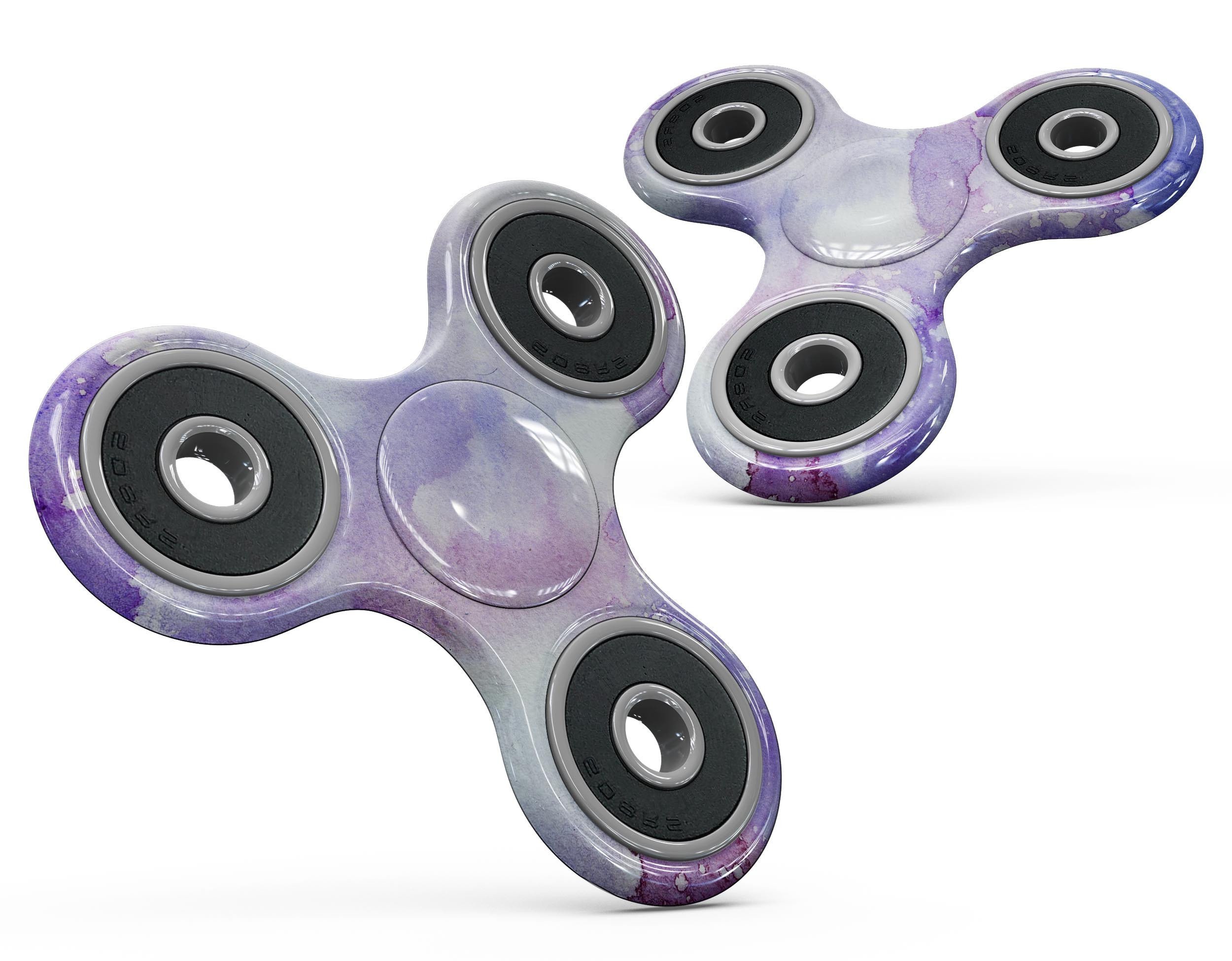 Blue 4 Absorbed Watercolor Texture Skin-Kit for fidget spinner, showcasing vibrant colors and a unique design.