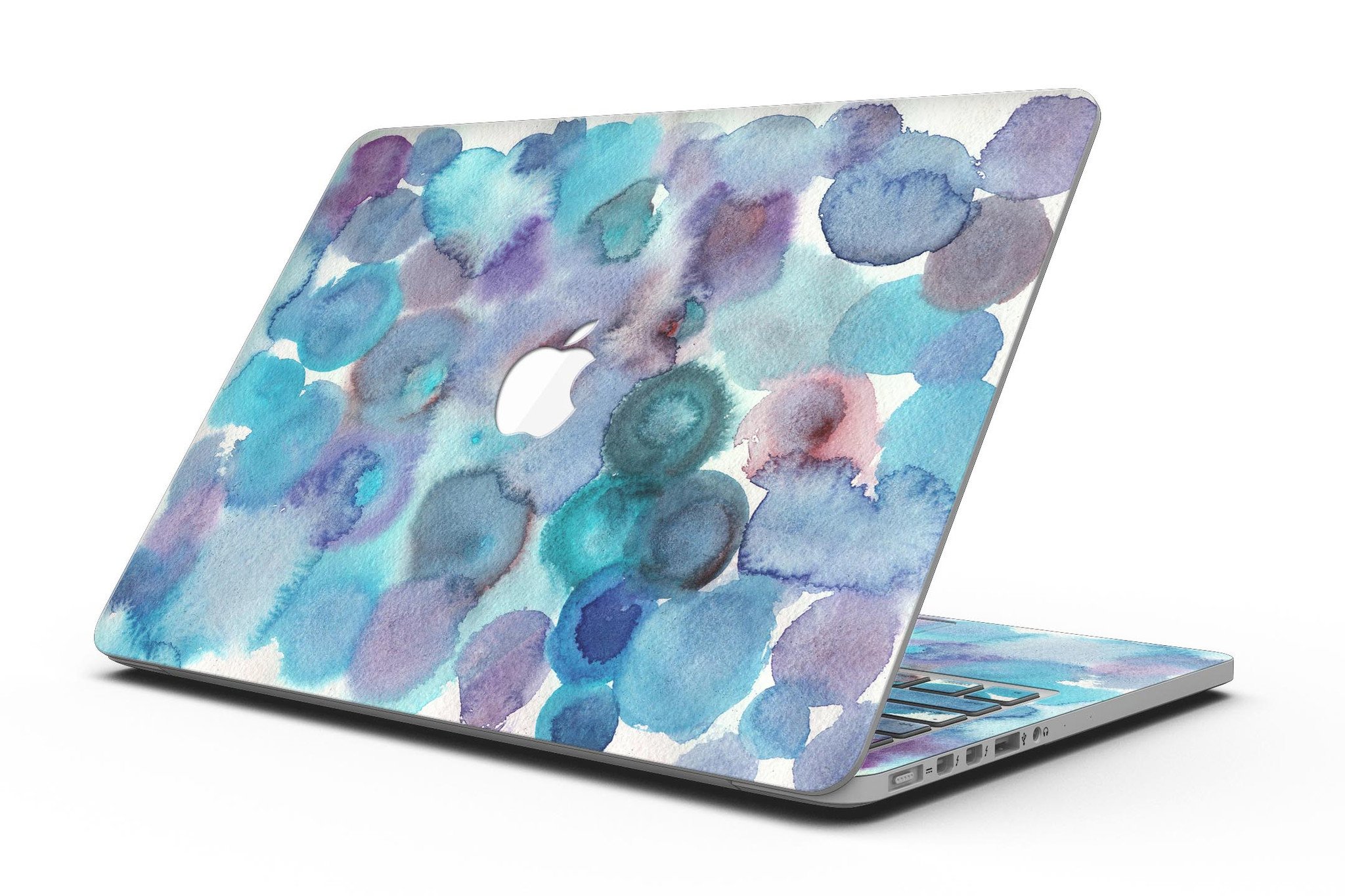 Blue 62 Absorbed Watercolor Texture skin for MacBook Pro with Retina Display, showcasing vibrant colors and artistic design.