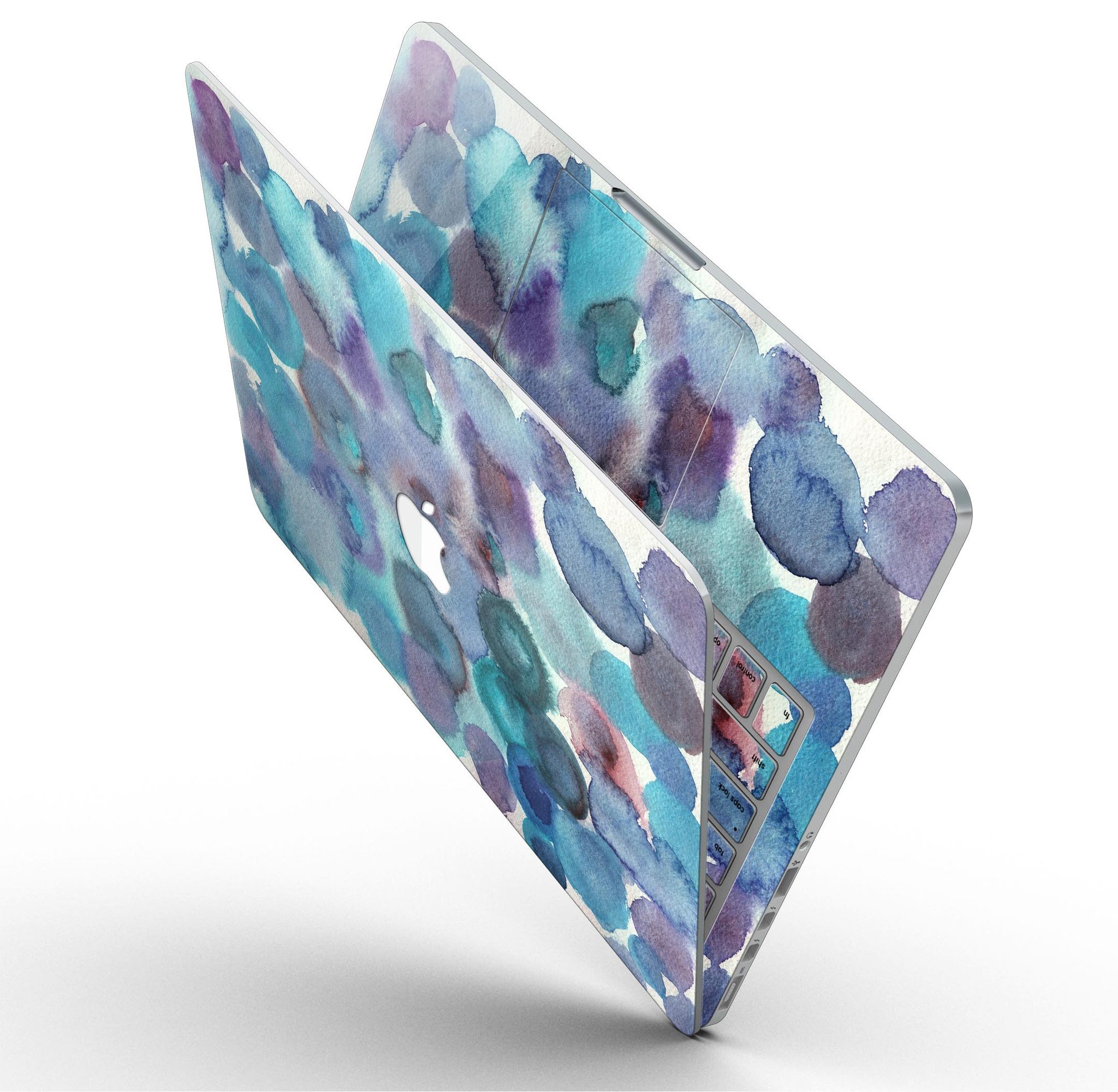 Blue 62 Absorbed Watercolor Texture skin for MacBook Pro with Retina Display, showcasing vibrant colors and artistic design.