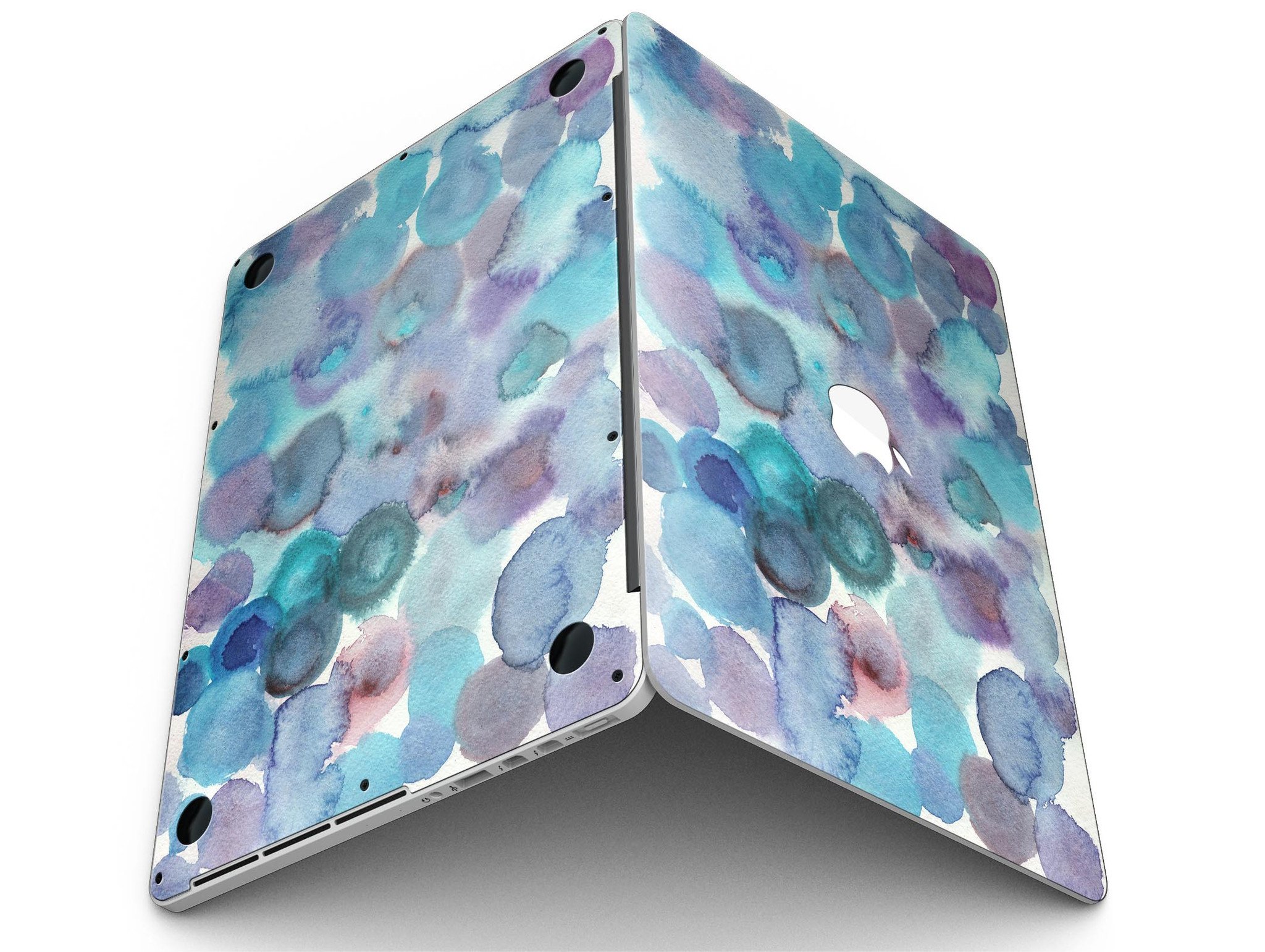 Blue 62 Absorbed Watercolor Texture skin for MacBook Pro with Retina Display, showcasing vibrant colors and artistic design.