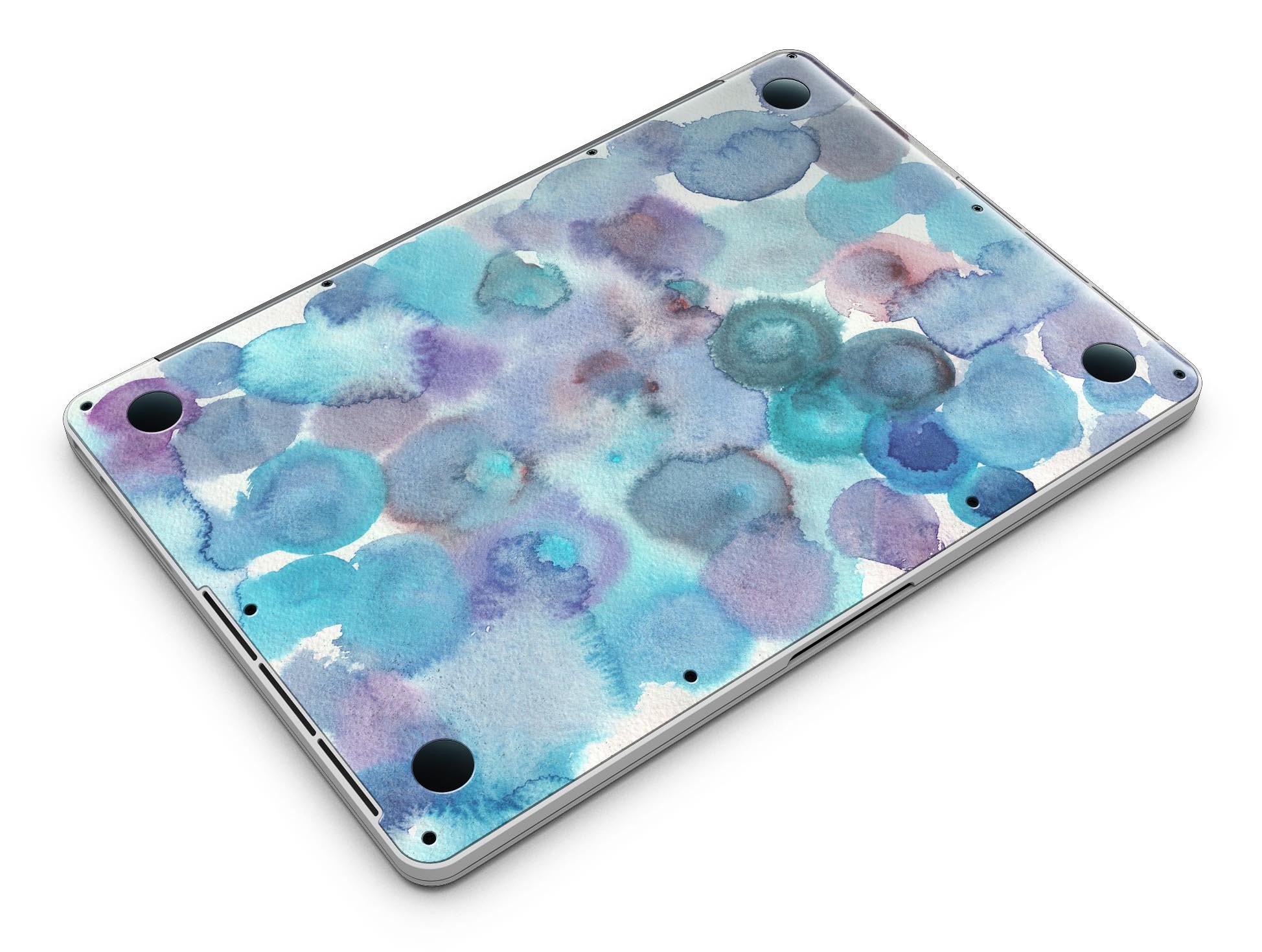 Blue 62 Absorbed Watercolor Texture skin for MacBook Pro with Retina Display, showcasing vibrant colors and artistic design.