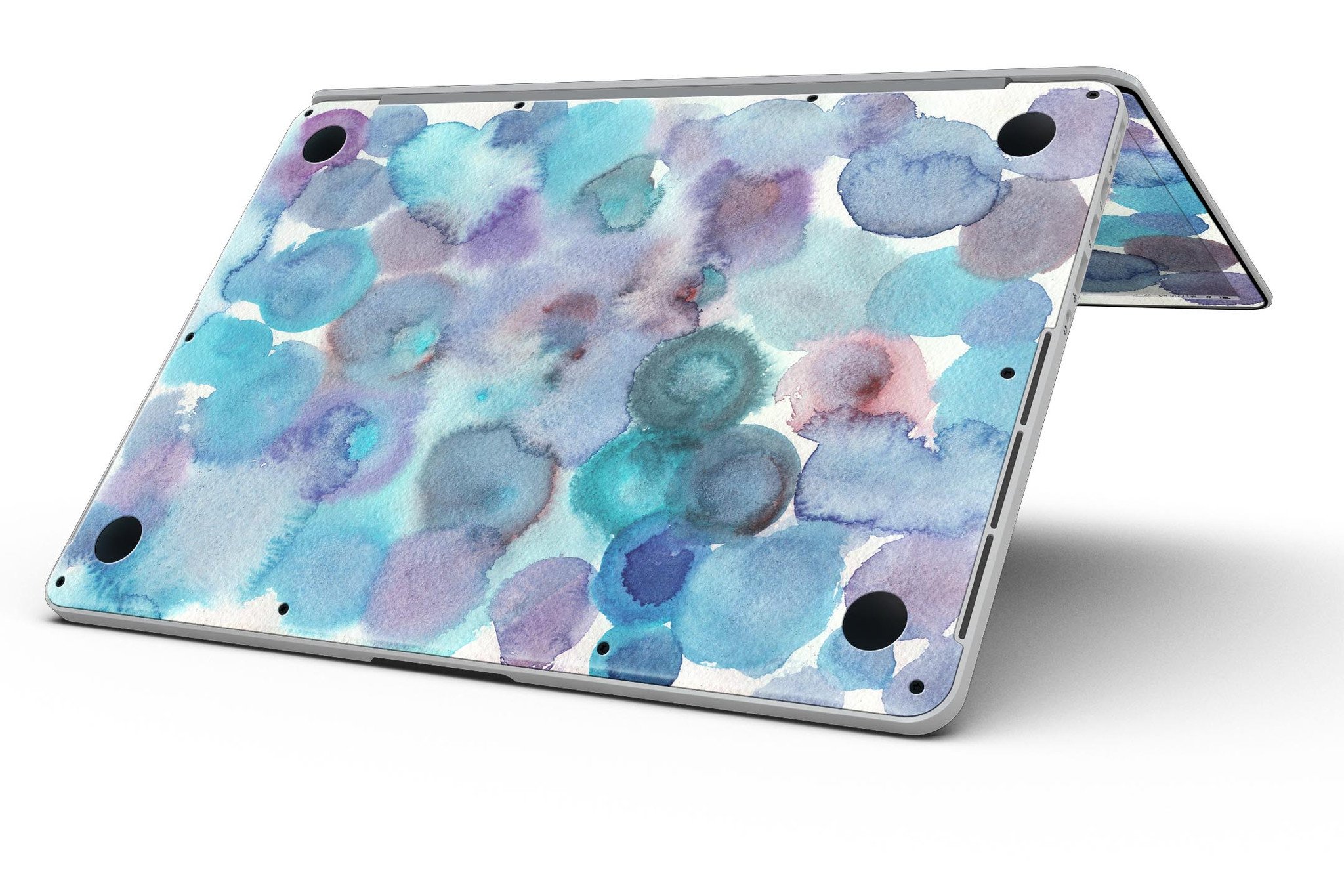 Blue 62 Absorbed Watercolor Texture skin for MacBook Pro with Retina Display, showcasing vibrant colors and artistic design.