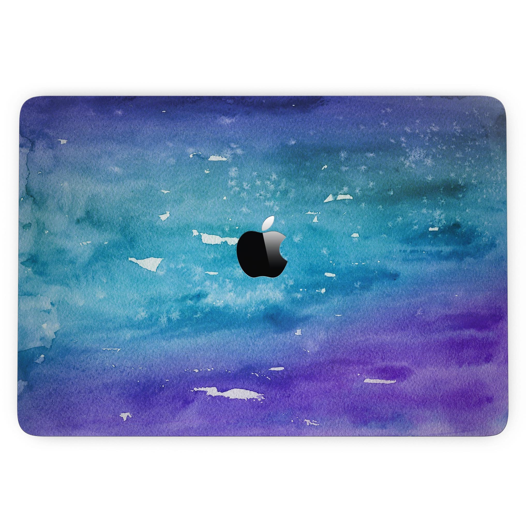 Blue 823 Absorbed Watercolor Texture skin for 13" MacBook Pro without Touch Bar, showcasing vibrant colors and unique design.