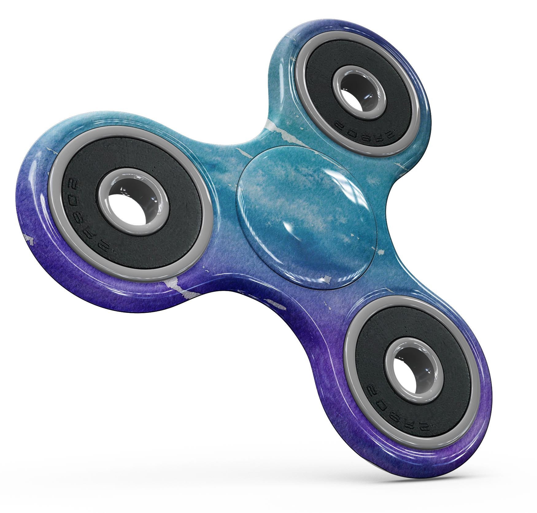 Blue 823 Absorbed Watercolor Texture Fidget Spinner Skin-Kit showcasing vibrant colors and unique design.